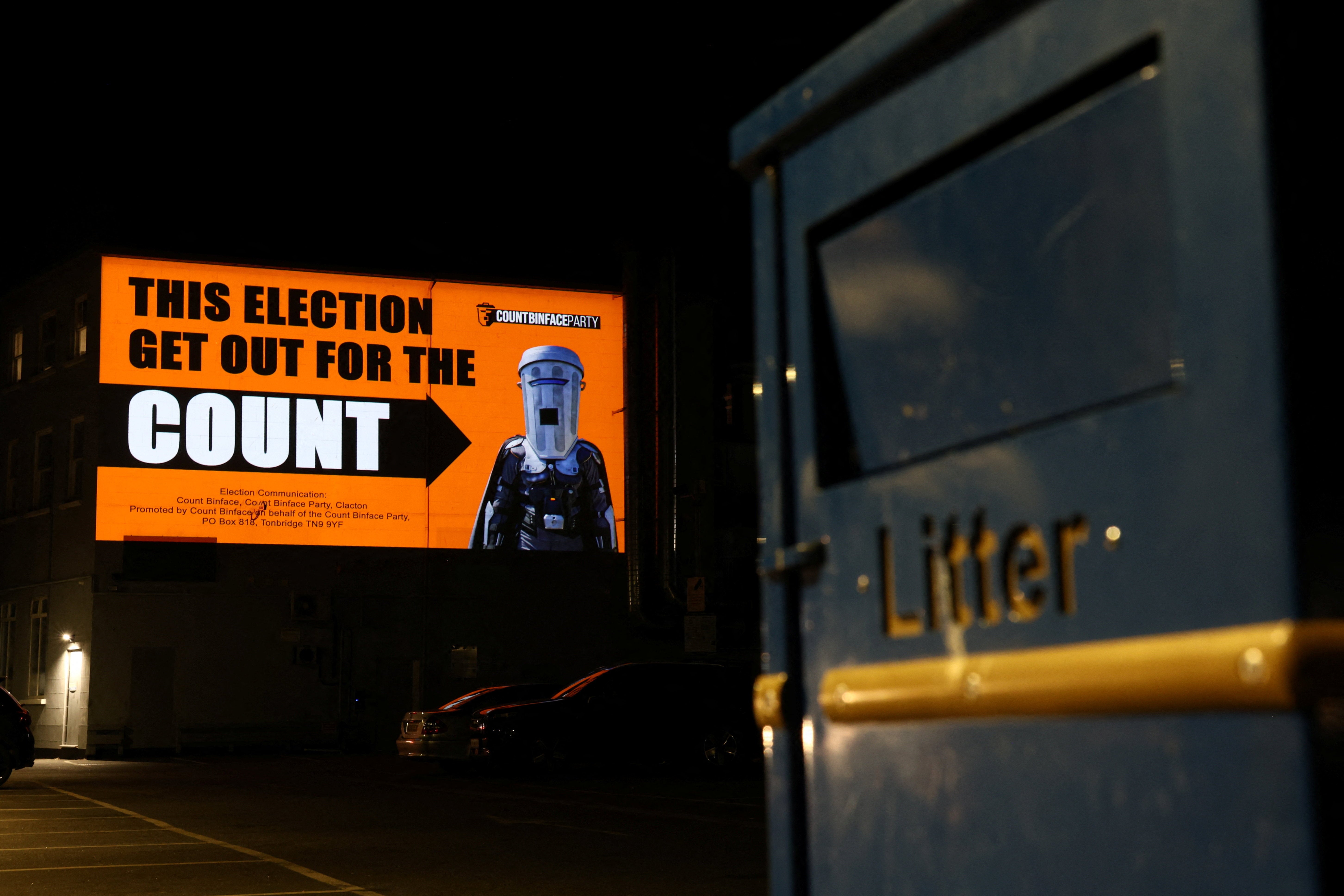 Projection of Count Binface appears in Clacton ahead of by-election