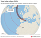 Mapped: What time will the solar eclipse be visible near you on August 12?