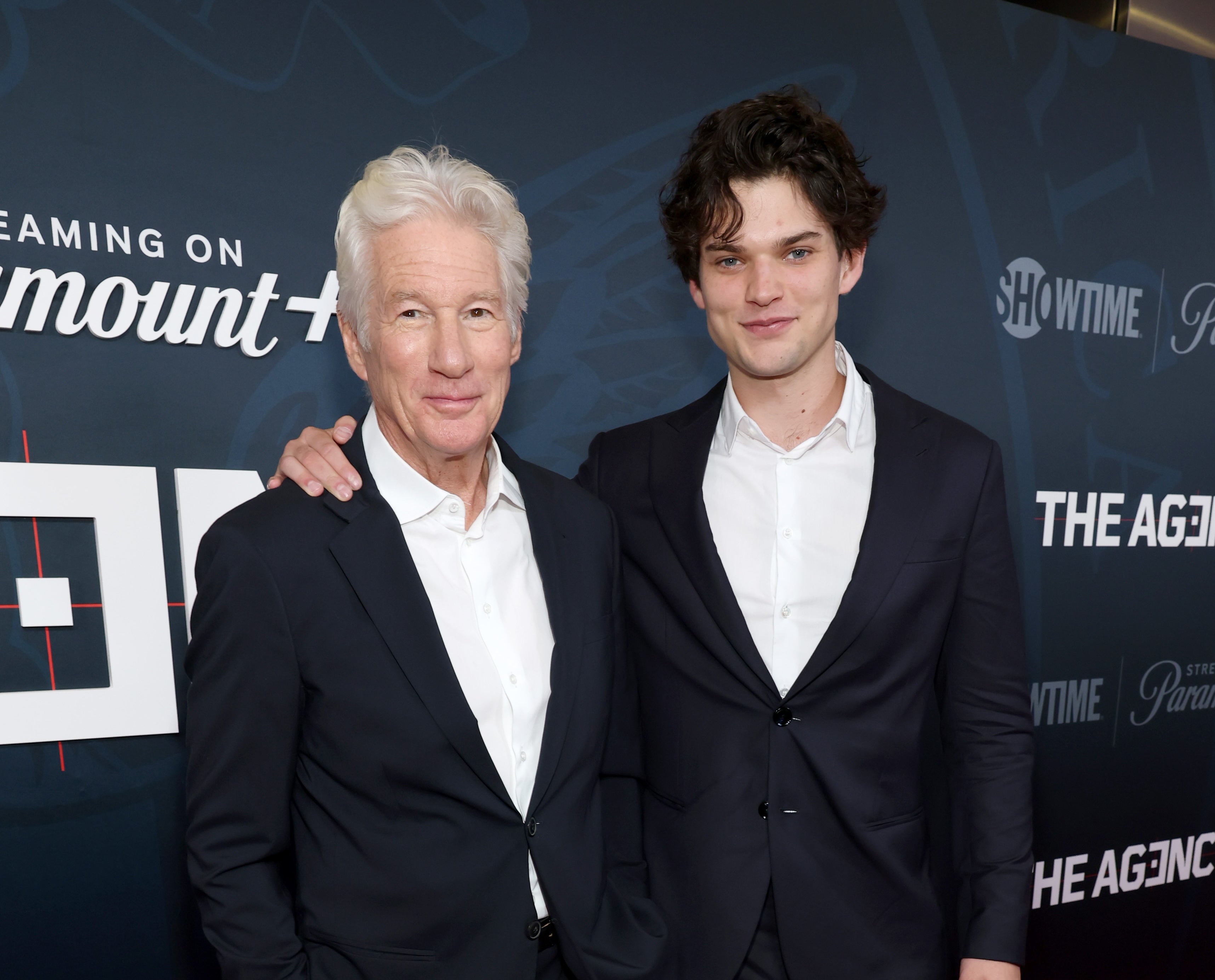 Richard Gere’s son Homer (right) was born while the elder Gere was with his second ex-wife, Carey Lowell