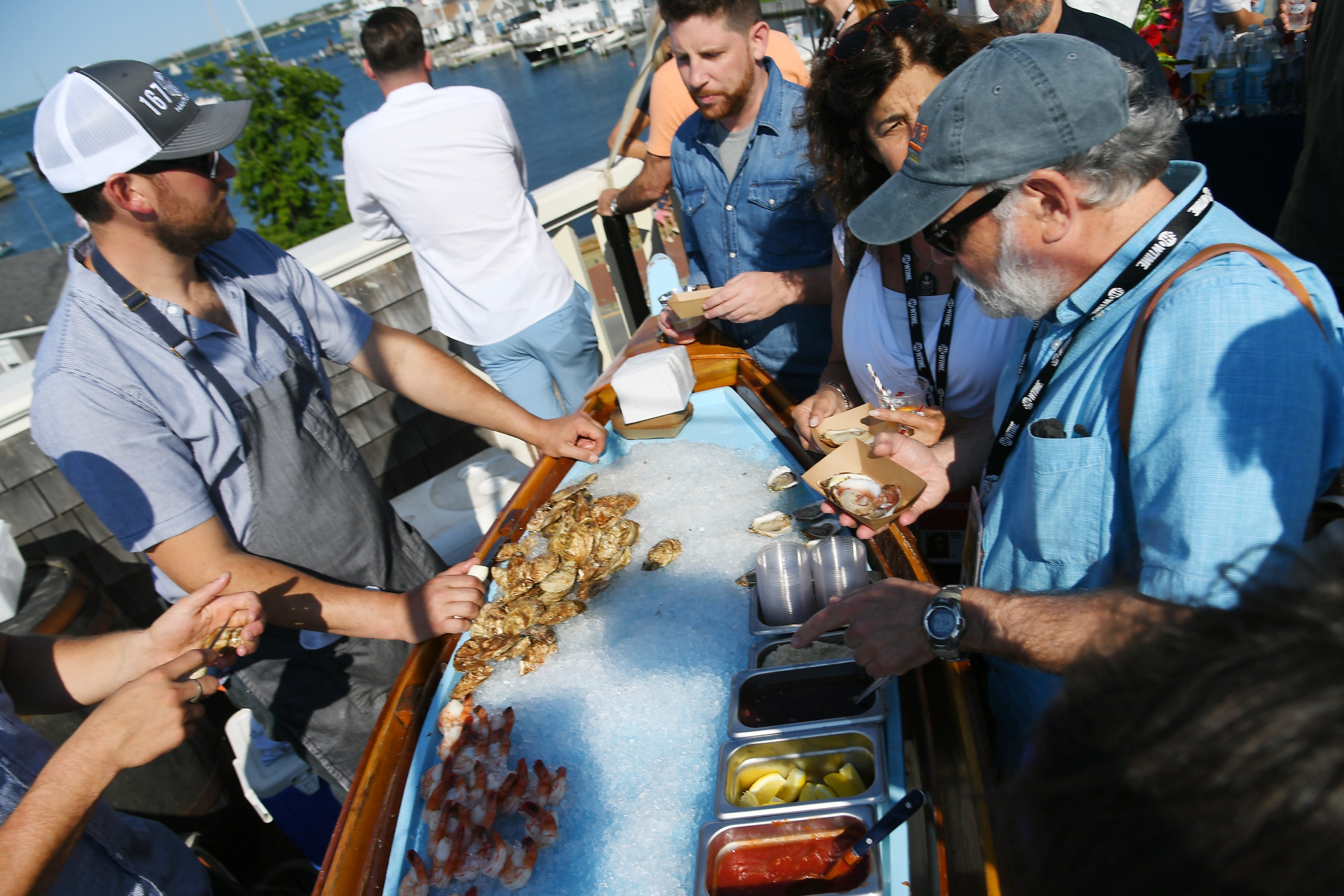 ... And the Nantucket Film Festival brings filmmakers and movie lovers in droves. Here, guests attend the 'Toast to the End of NFF' in 2019