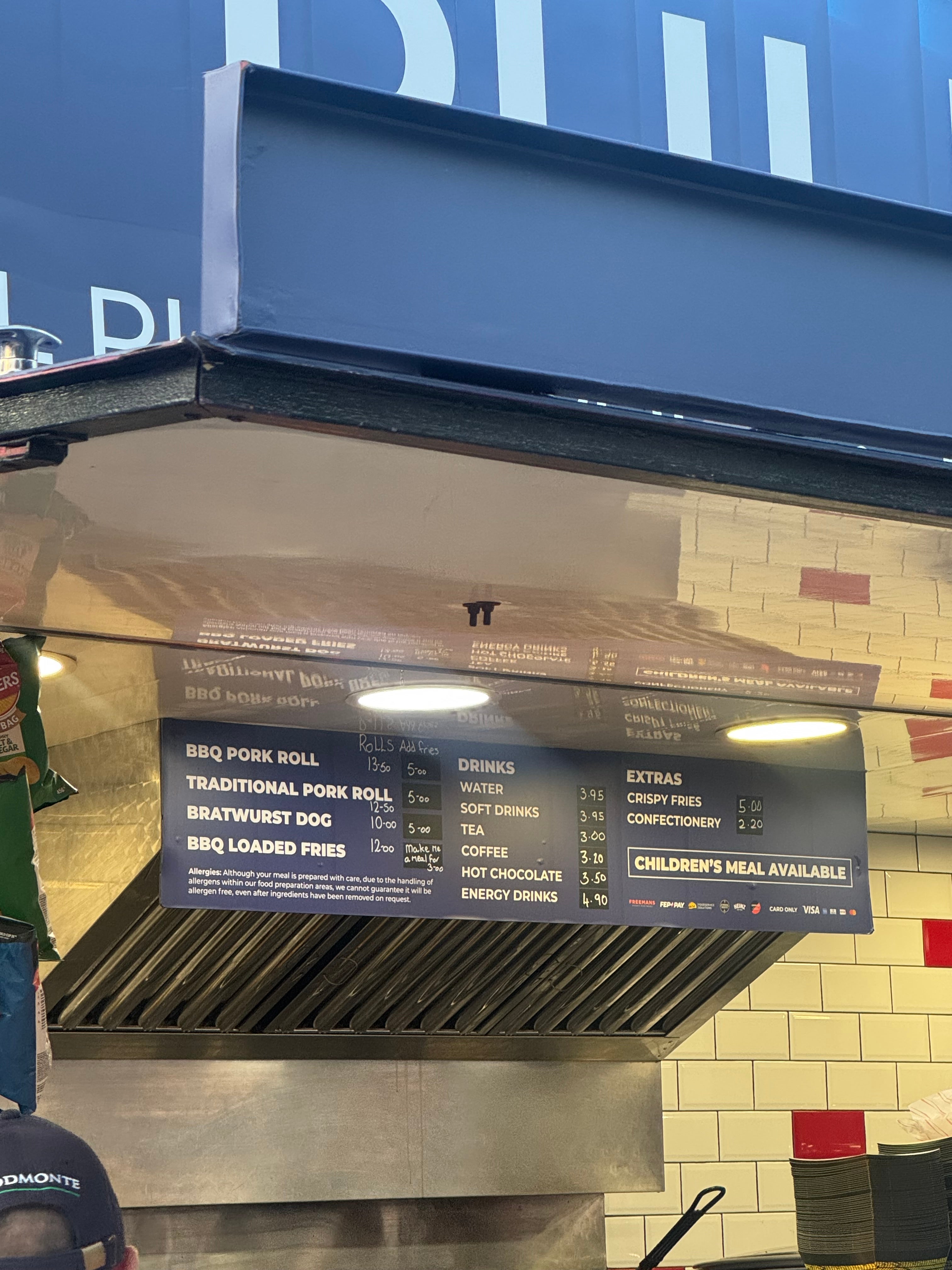 Fans can buy a BBQ roll and chips for £18.50 (Sunny Badwal/PA)