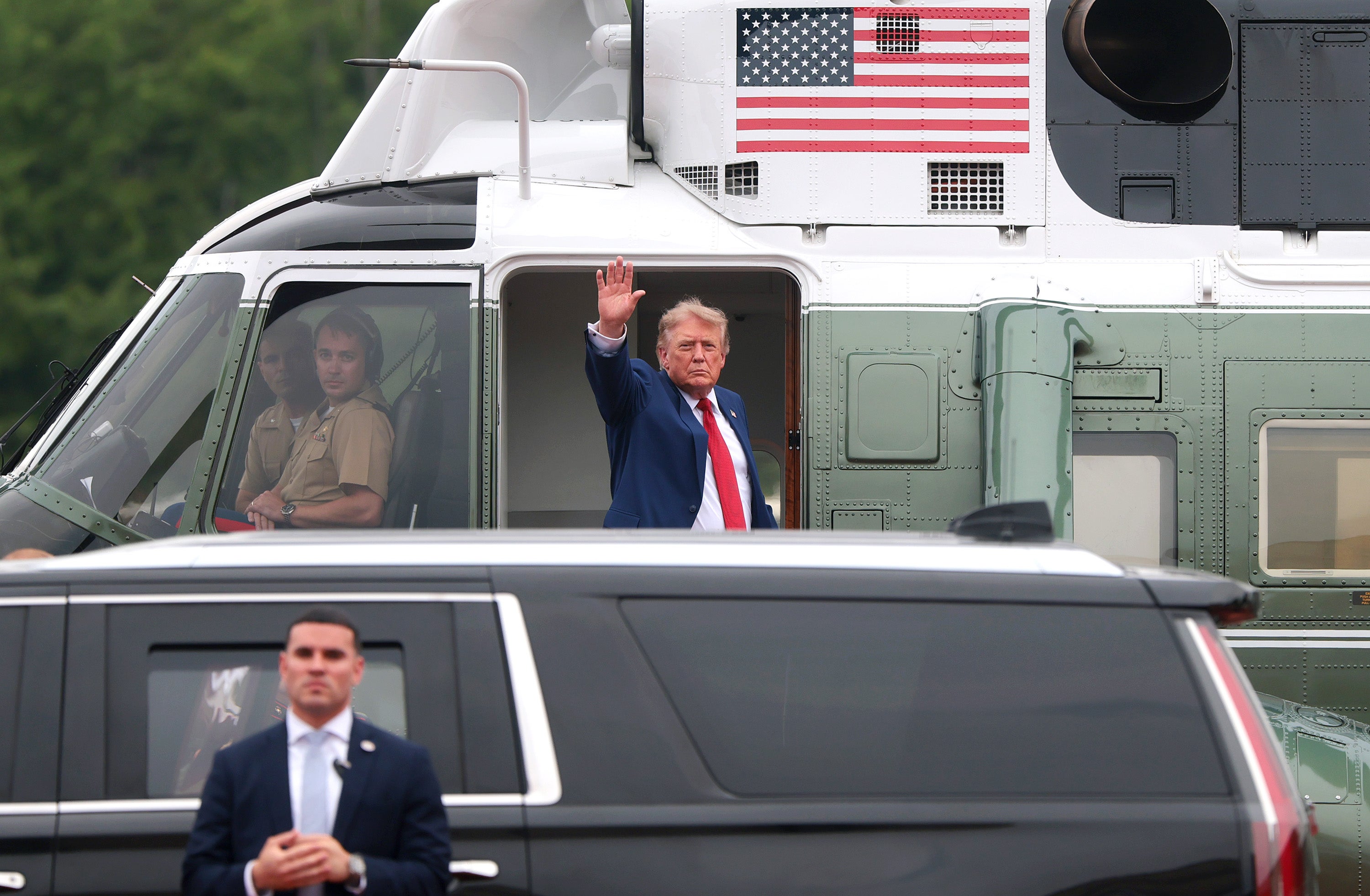 The president traveled to Ohio as another Trump trip dominated the headlines: a July flight out of Turkey where the president allegedly swapped planes in secret on his way home