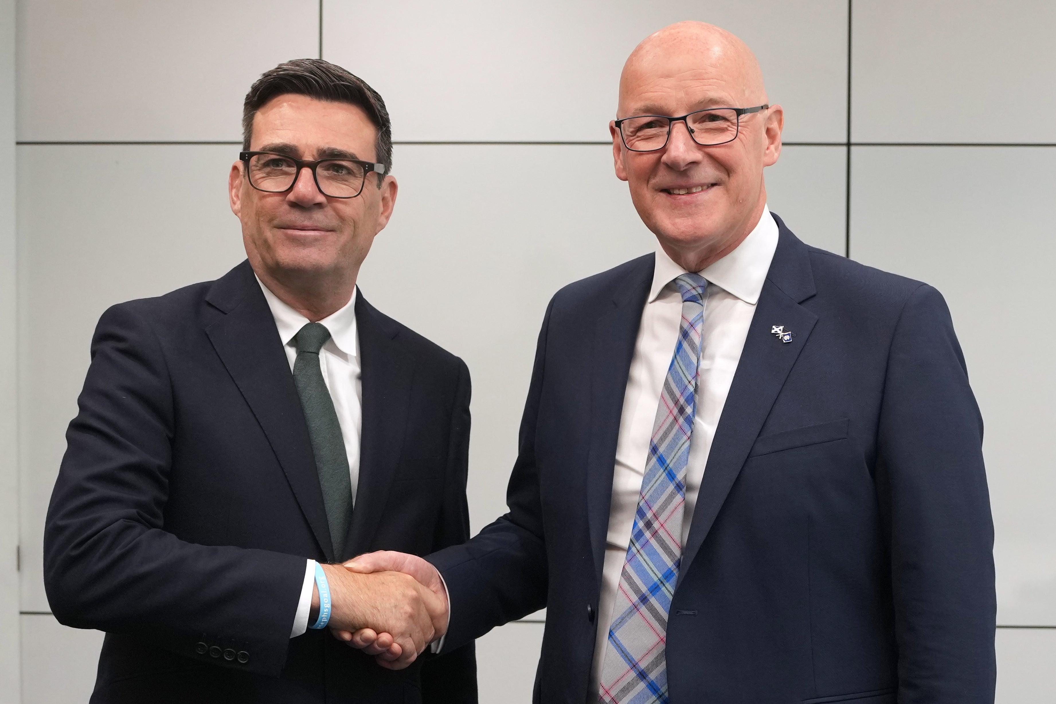 John Swinney, right, is said to have raised the issue in his first meeting with Prime Minister Andy Burnham (Alistair Grant/PA) (PA Wire)