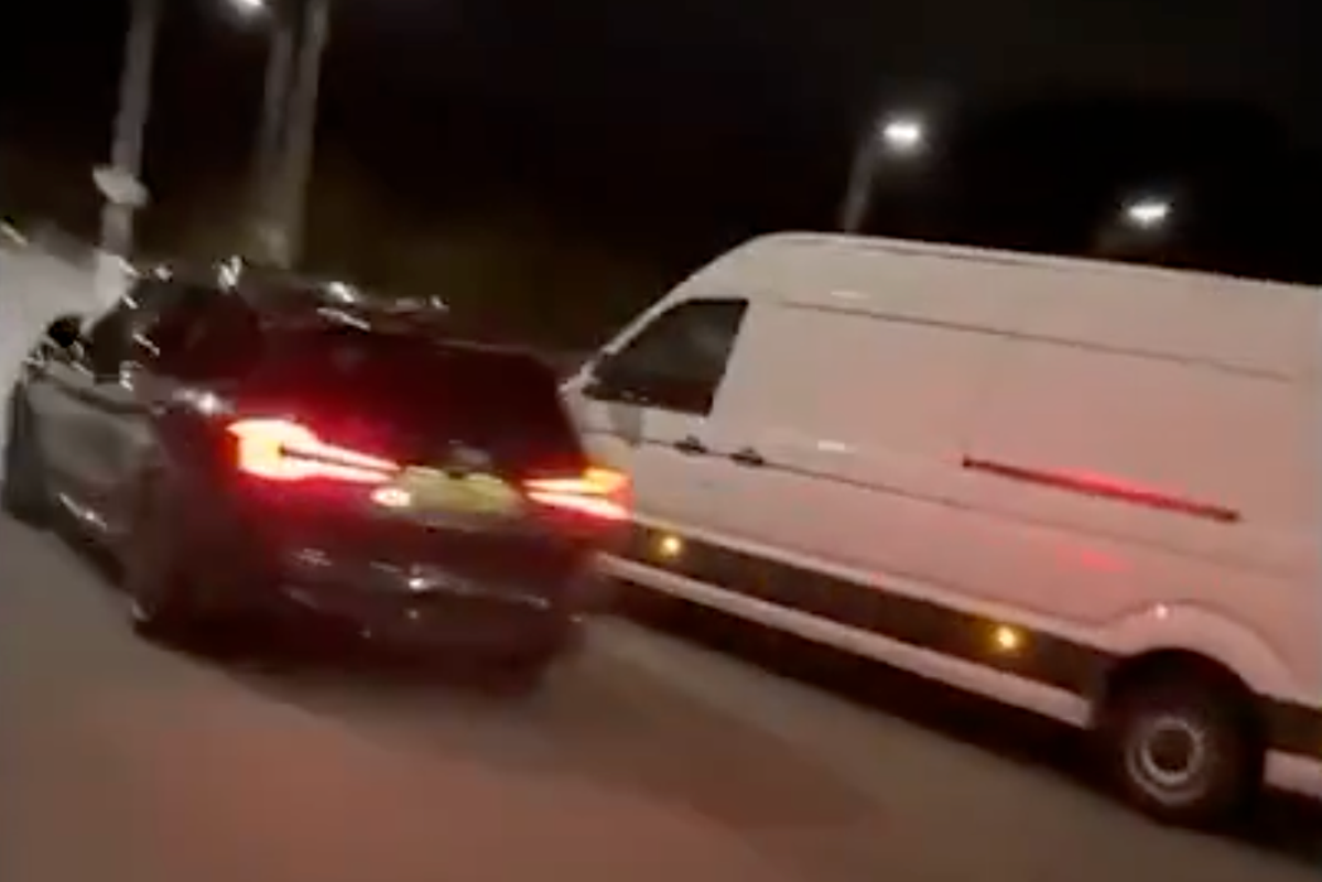 Footballer filmed drifting BMW around van and driving at nearly 200mph jailed