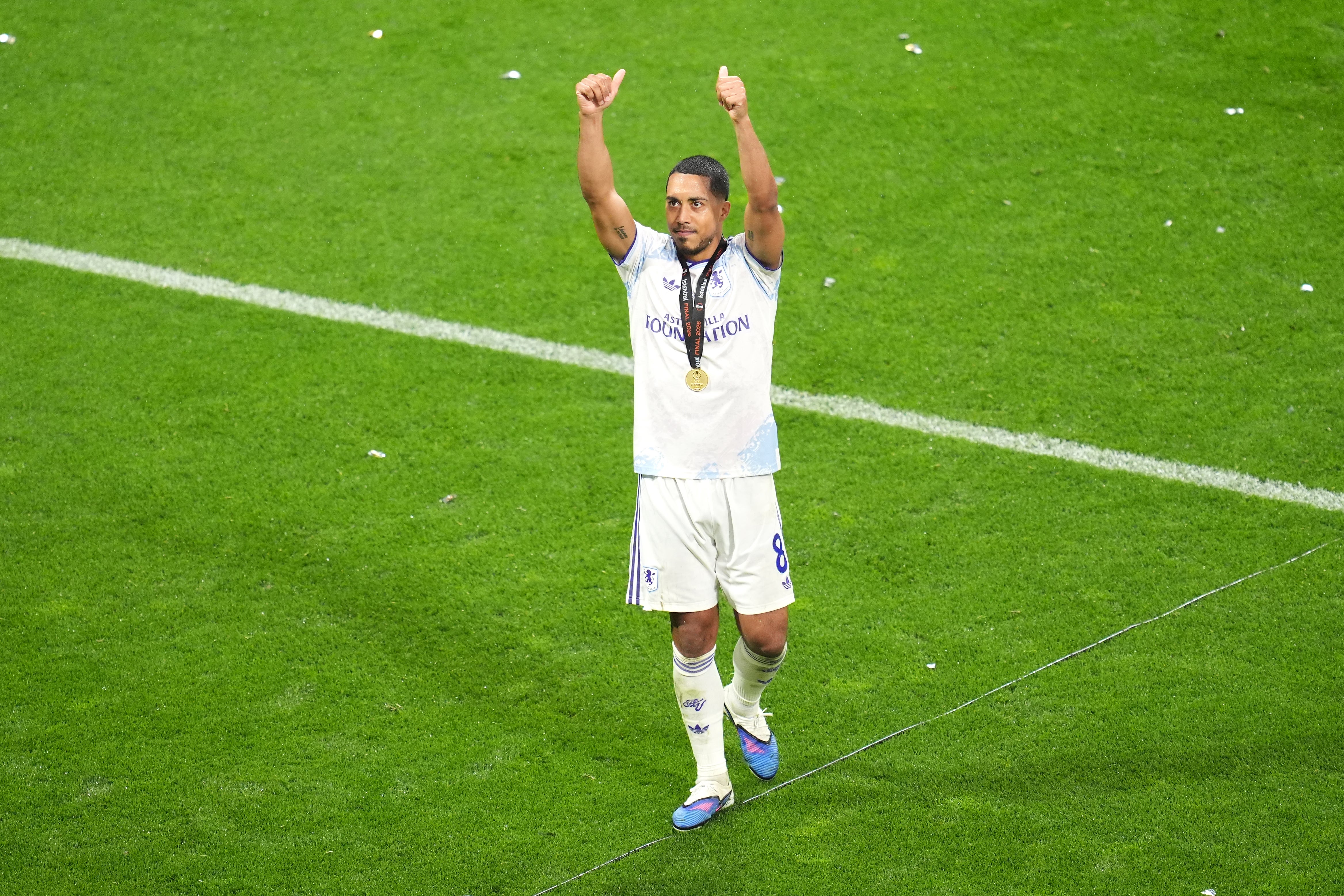 Youri Tielemans helped Aston Villa to glory in the Europa League final in what proved to be his final match for the club (Adam Davy/PA)