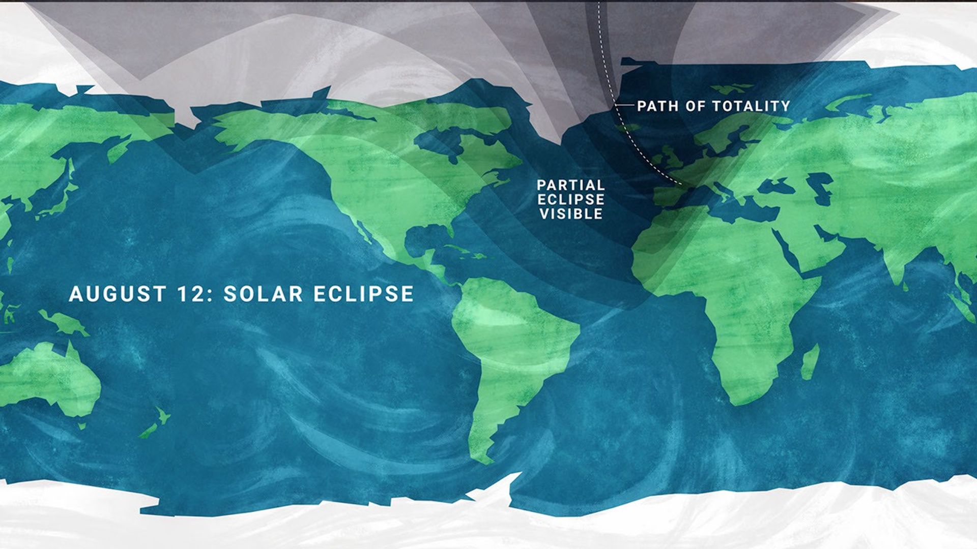 A map shows the viewing areas of today’s solar eclipse. The view is only in parts of the northern U.S., through North Carolina (NASA/JPL-Caltech)
