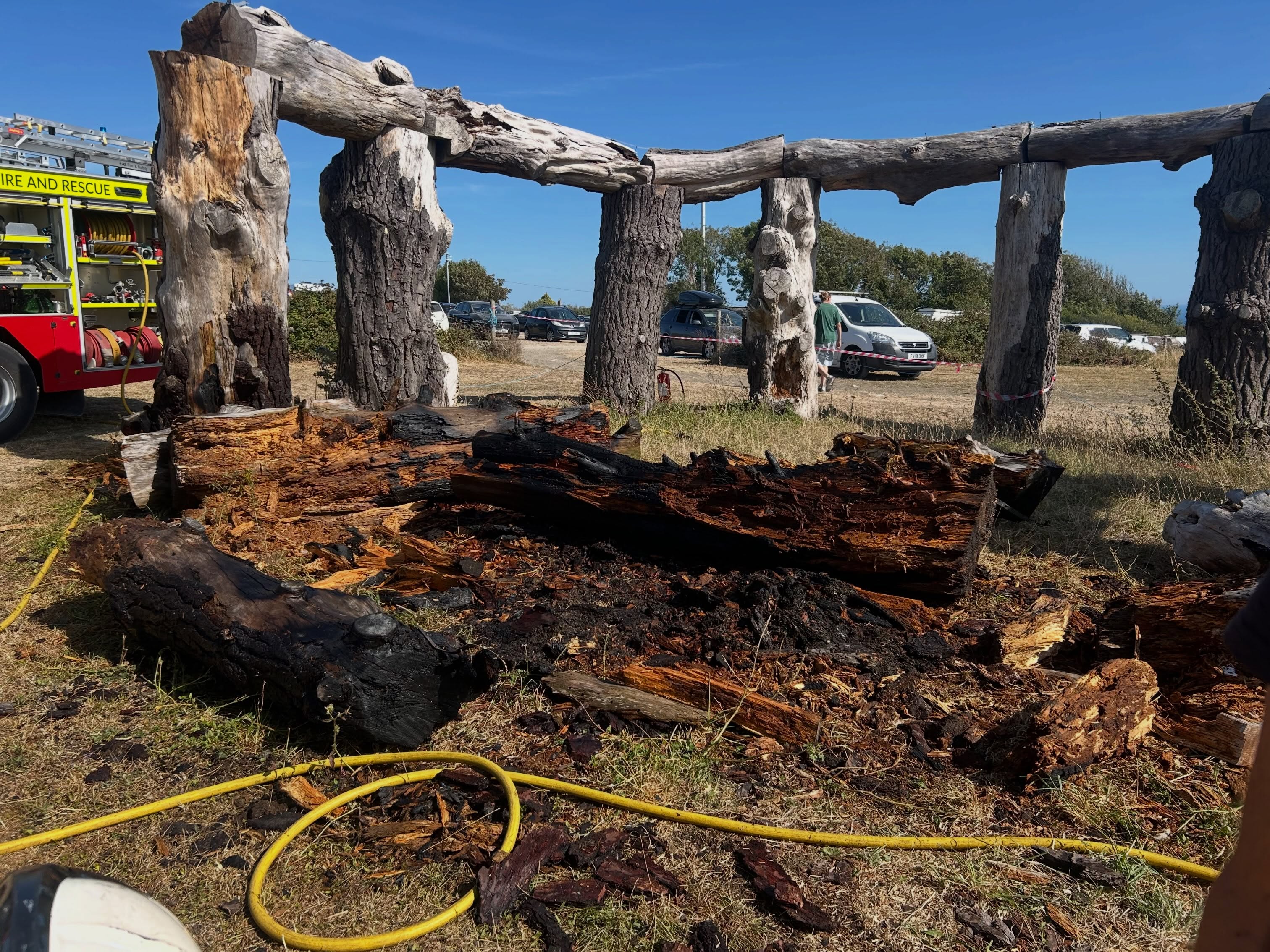 Mock ‘Woodhenge’ structure built outside Dorset pub destroyed in fire