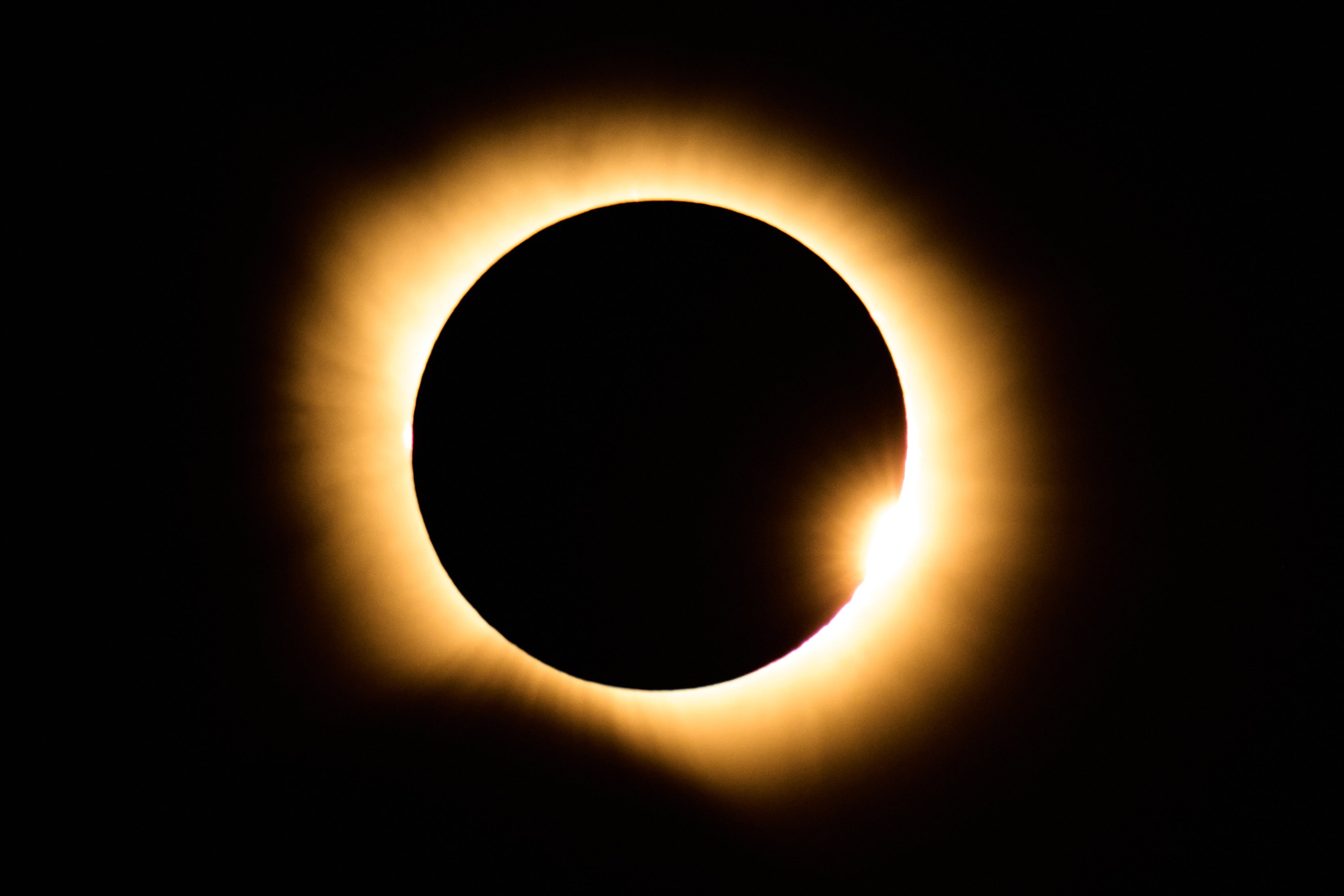 The eclipse seen from Berlanga de Duero, central Spain (AP Photo/Bernat Armangue)
