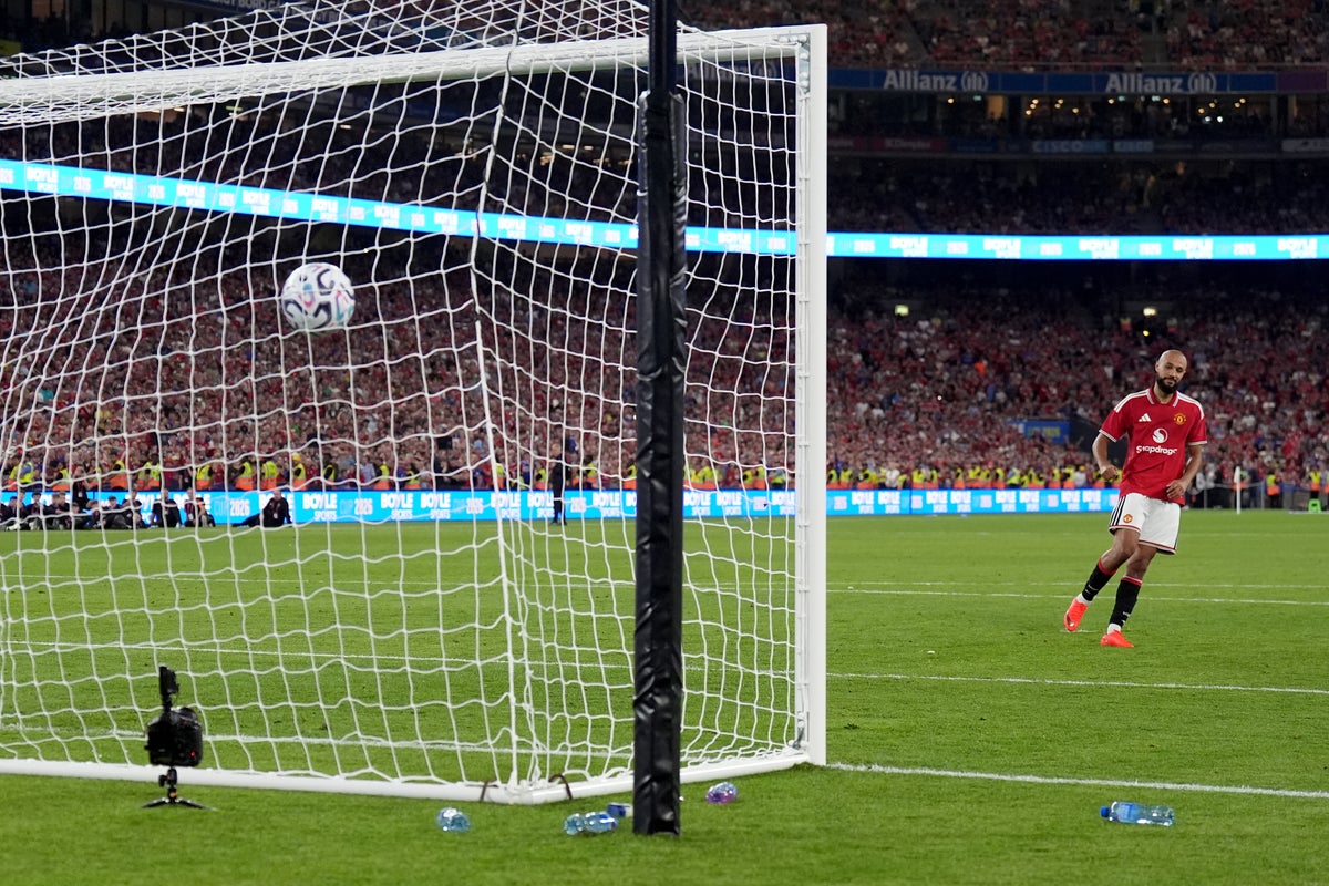 Man United v Leeds LIVE: Youri Tielemans scores in historic penalties win at Croke Park