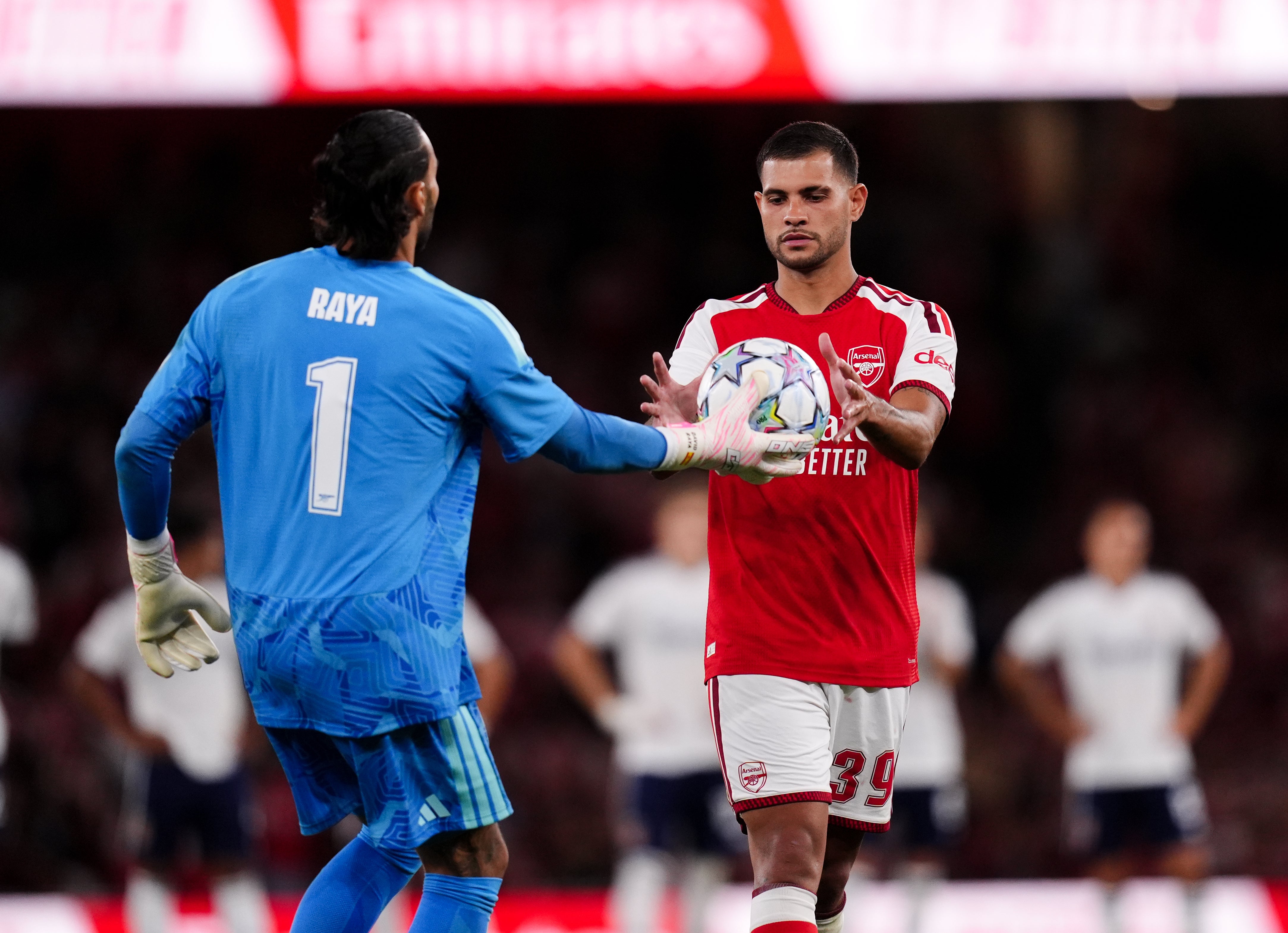 Bruno Guimaraes made his first appearance in an Arsenal shirt (John Walton/PA)