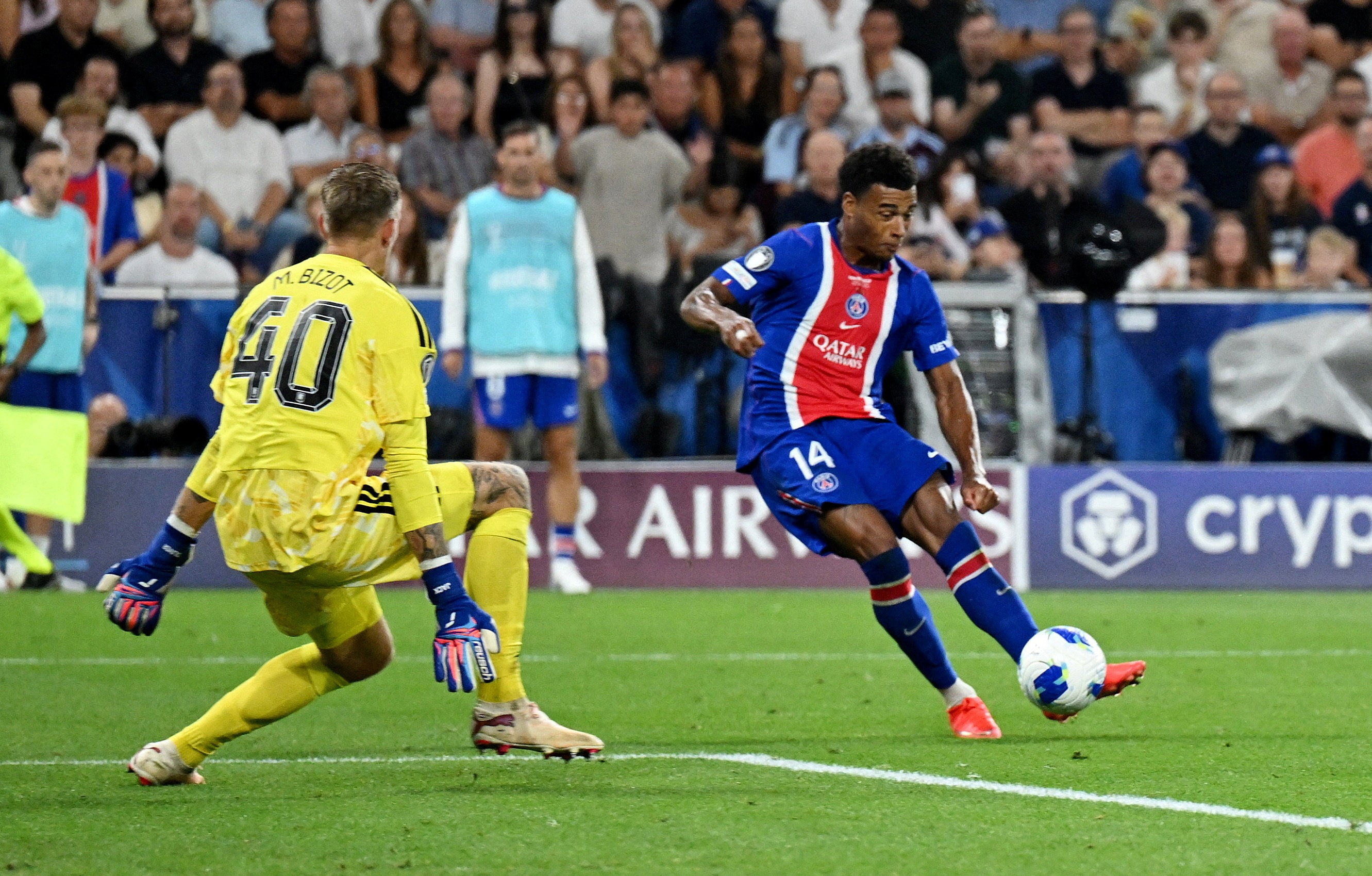 Desire Doue secured the win for PSG with a fine finish past Marco Bizot