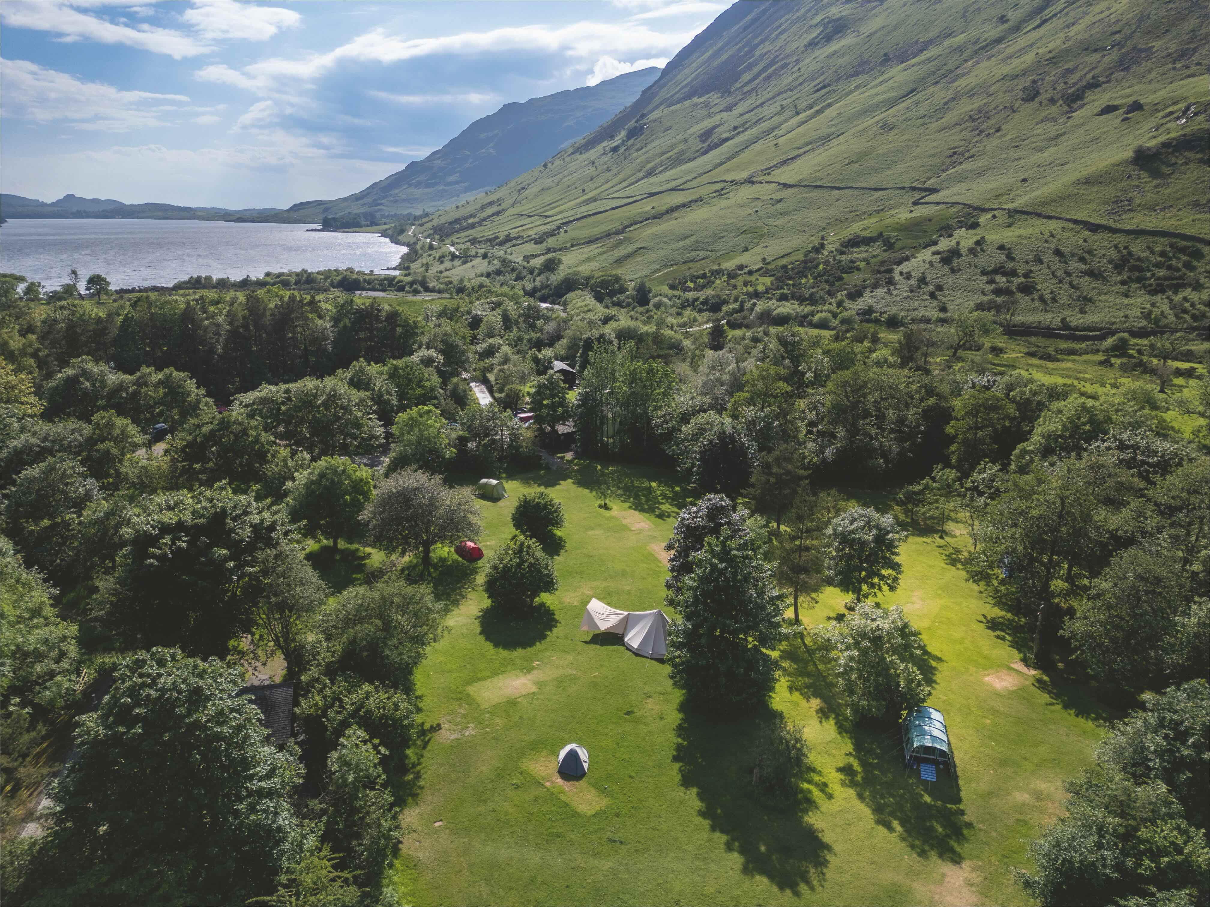 The path to Scafell Pike can be picked up from Wasdale Campsite