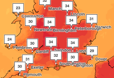 Temperatures reached over 30C on 40 separate days this summer