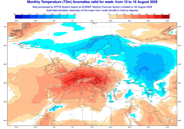 The continent is far warmer than average for this time of year (Copernicus EFFIS)
