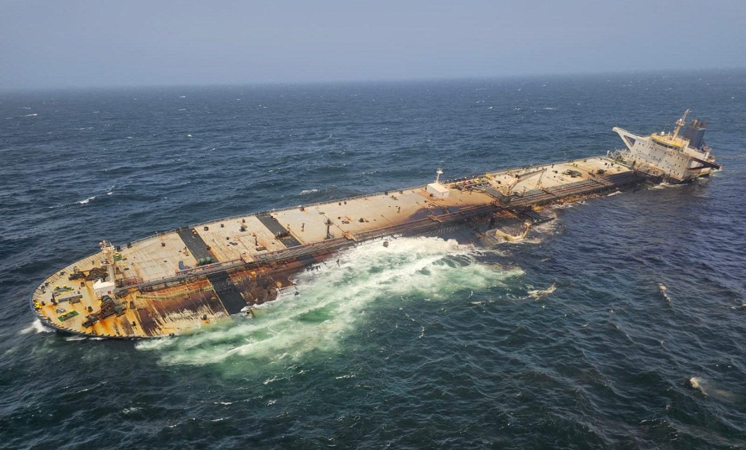 Desperate bid to stop one of worst oil spills in years as Russian ship runs aground near Oman