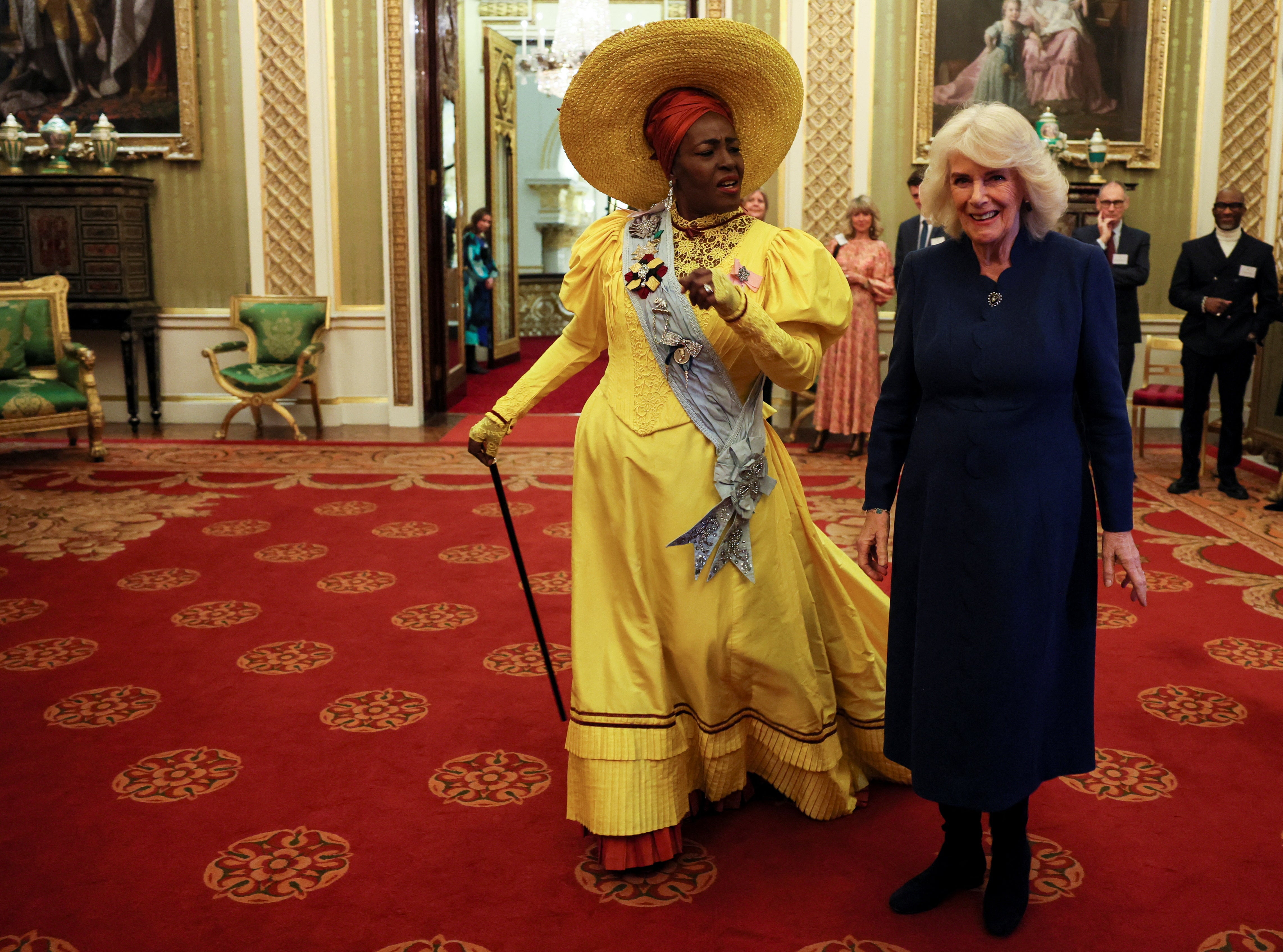 With Queen Camilla in February 2025