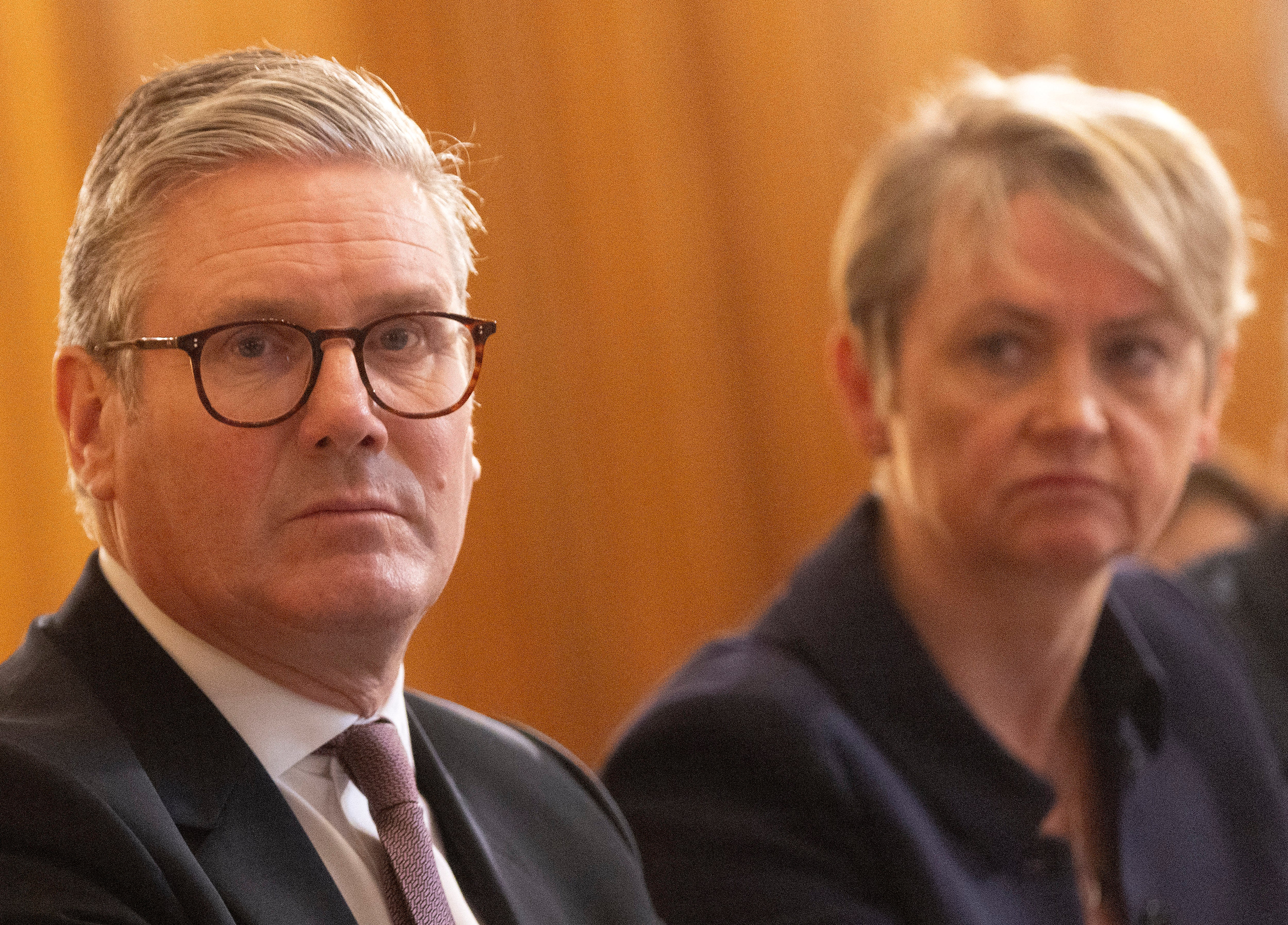 Former prime minister Keir Starmer and Yvette Cooper attend a summit on knife crime