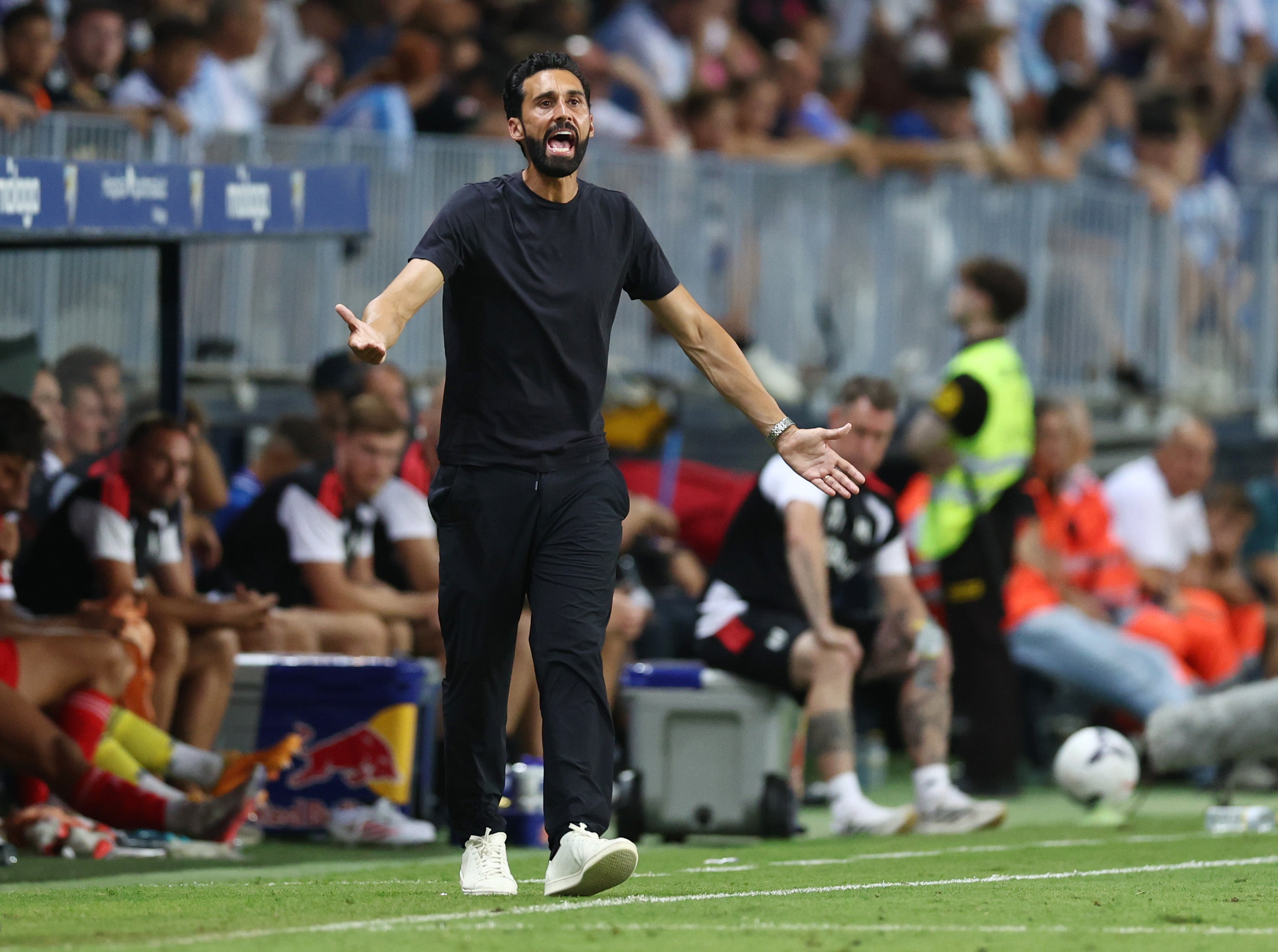Alvaro Arbeloa was sent off after the friendly