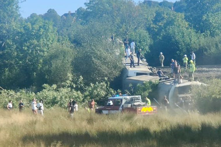 British Transport Police are at the scene of the derailment in Sussex