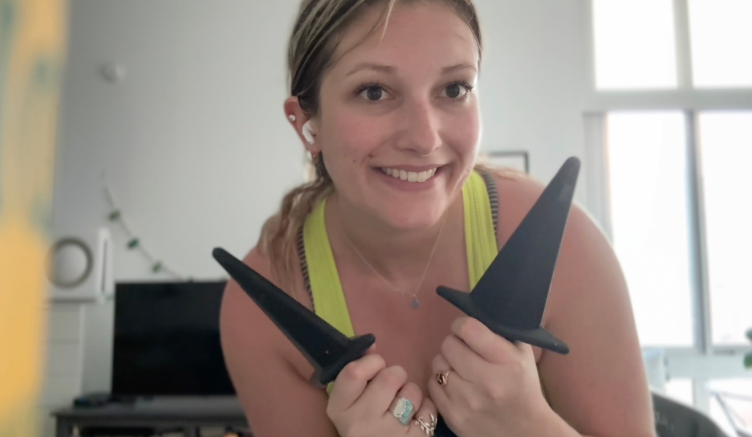 The Independent's Julia Musto with her weighted daggers