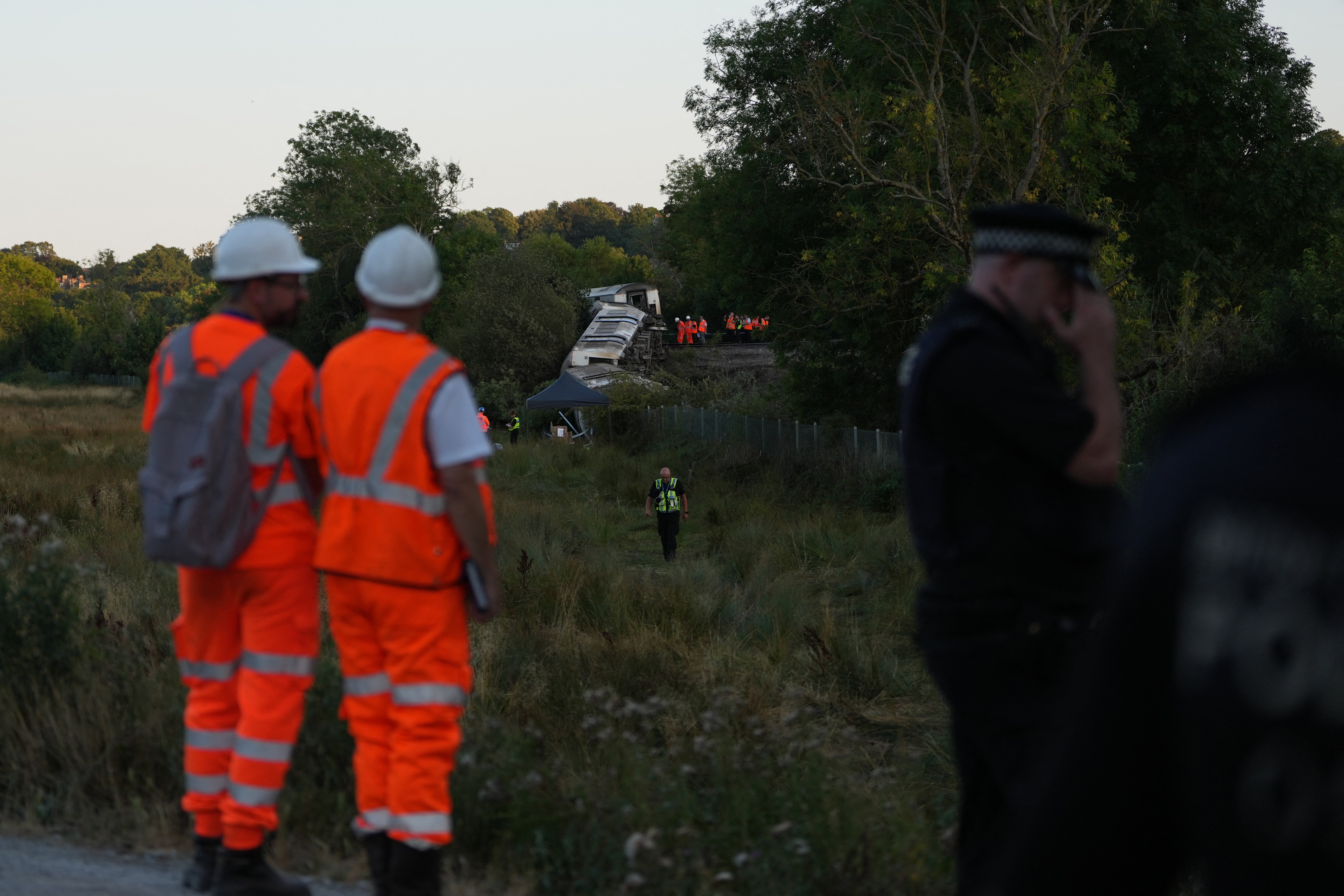 Rail and emergency workers helped free people who had initially been trapped on board