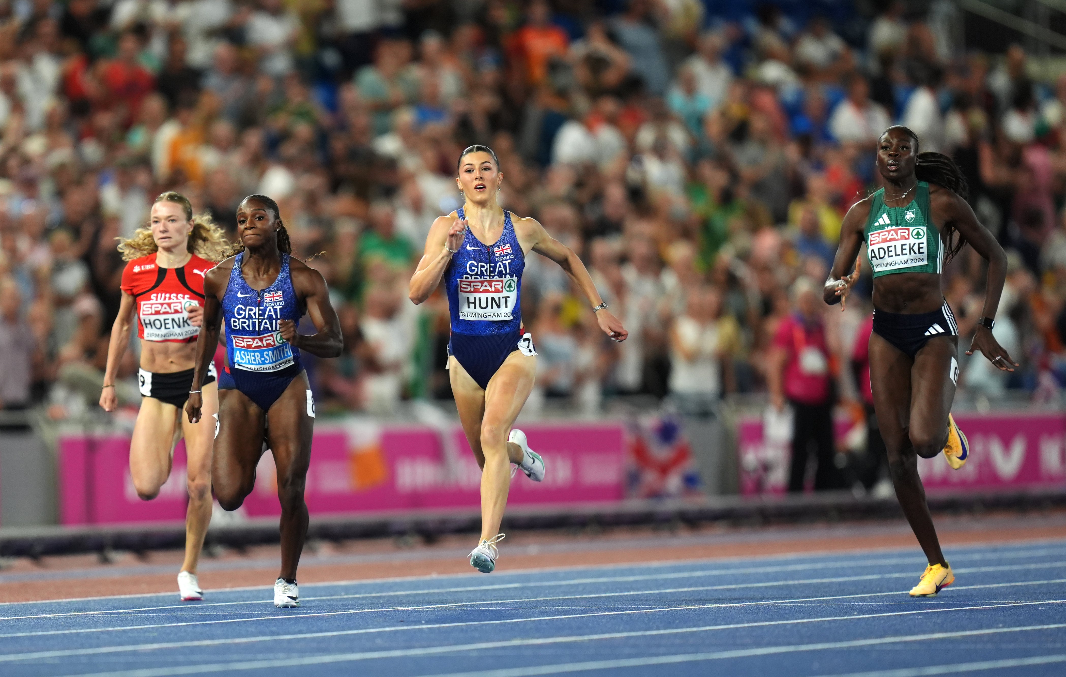 Amy Hunt saw off competition from Rhasidat Adeleke and Dina Asher-Smith (Annabel Lee-Ellis/PA)