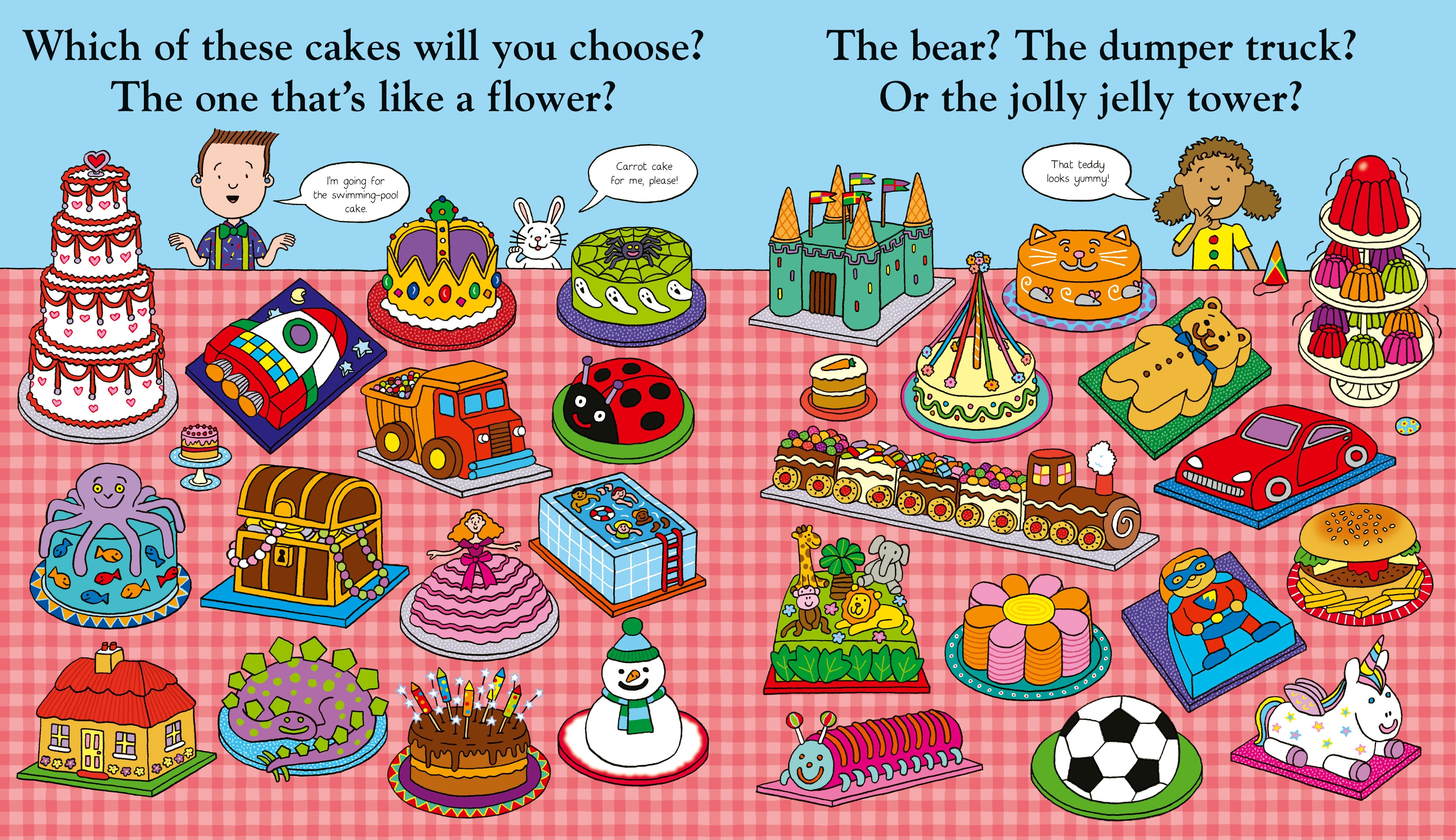 The birthday cake page from ‘You Choose Party Time’