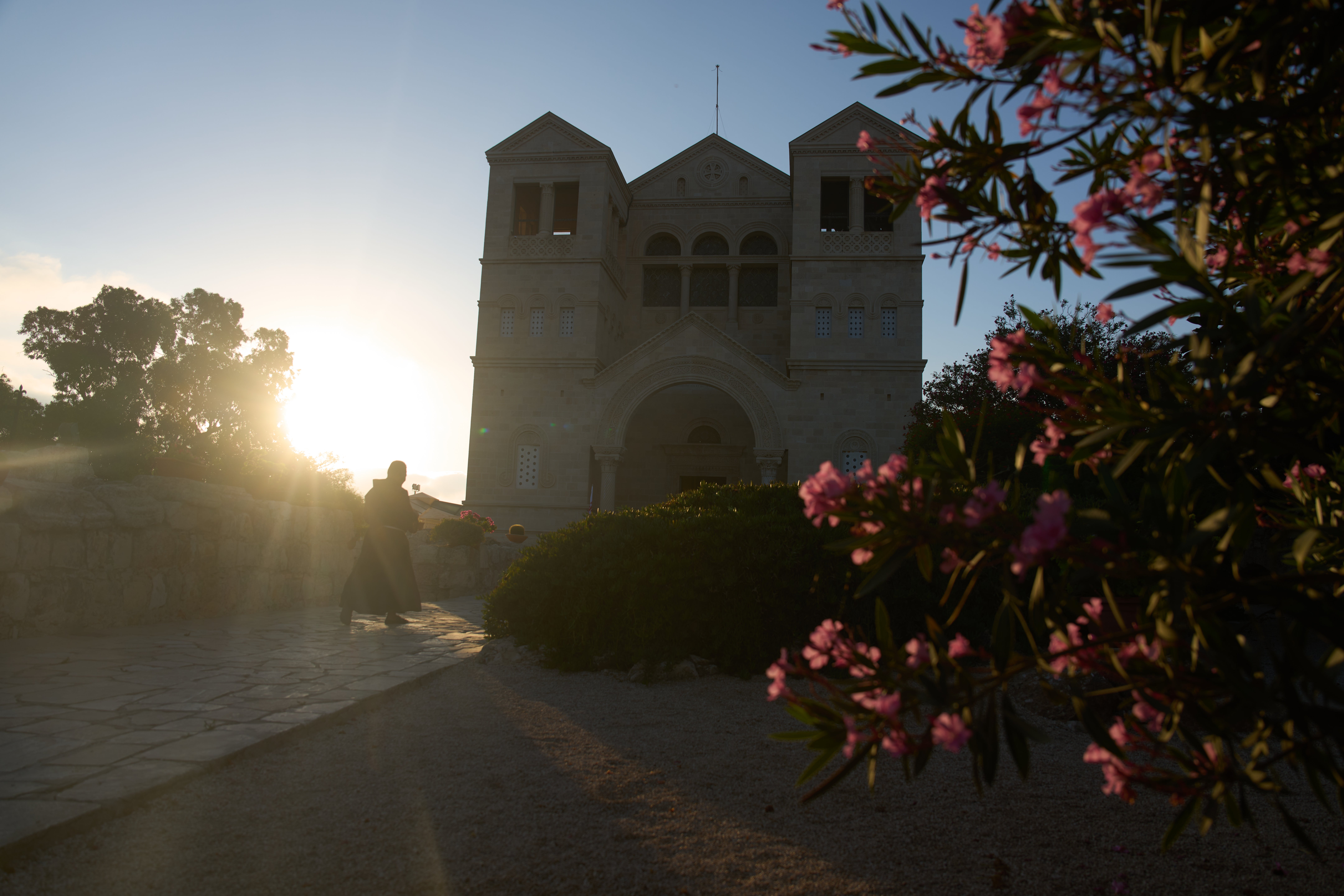 A priest enters the Basilica of the Transfiguration on Mount Tabor, northern Israel, on Aug. 6, 2026. (AP Photo/Ariel Schalit) (Copyright 2026 The Associated Press. All rights reserved)