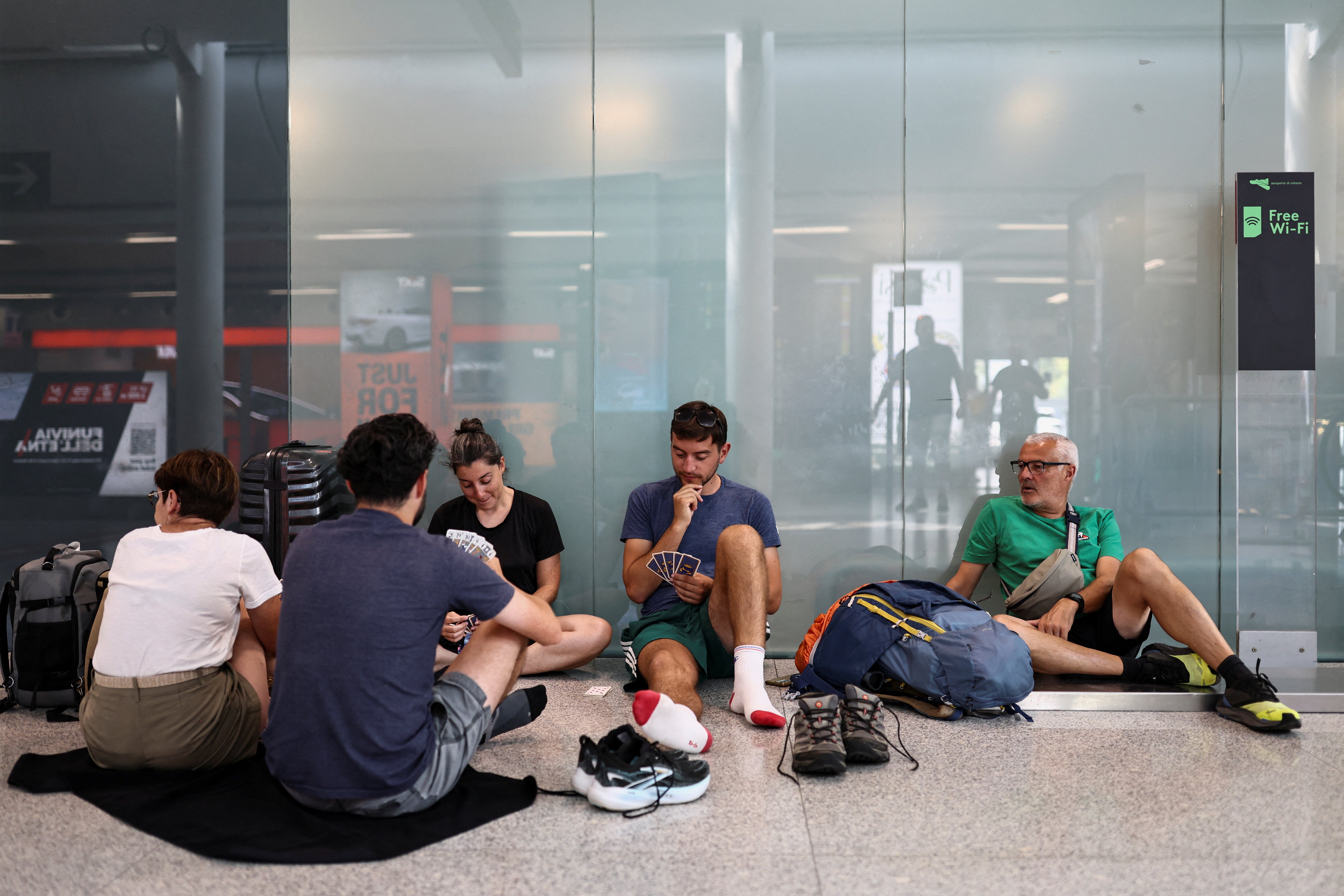 Holidaymakers have been left stranded at Catania airport