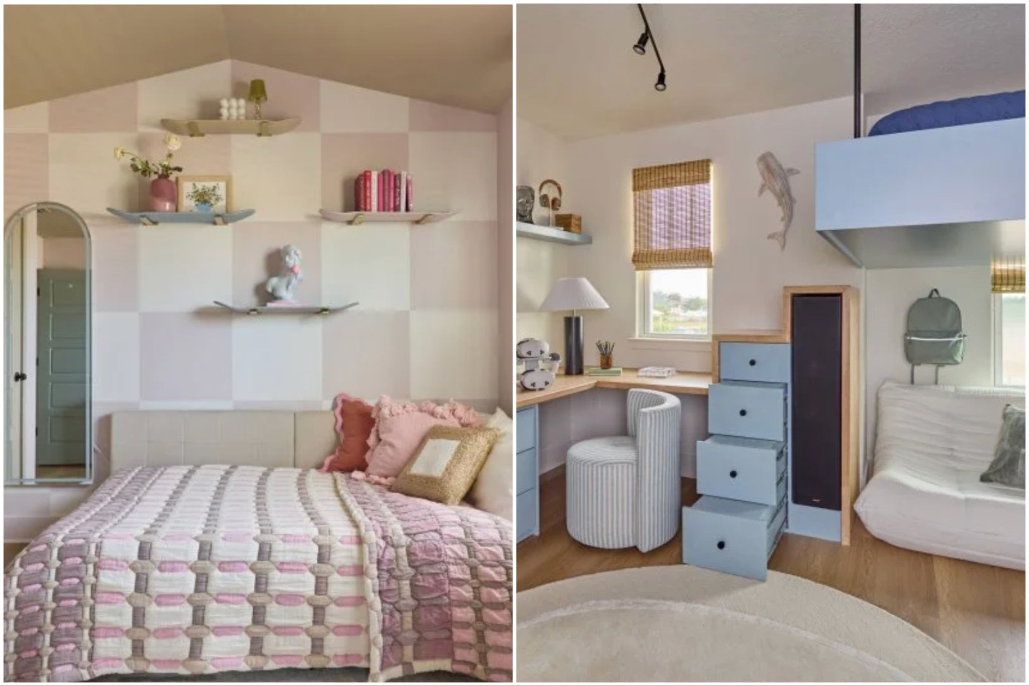 The upstairs features the final two bedrooms