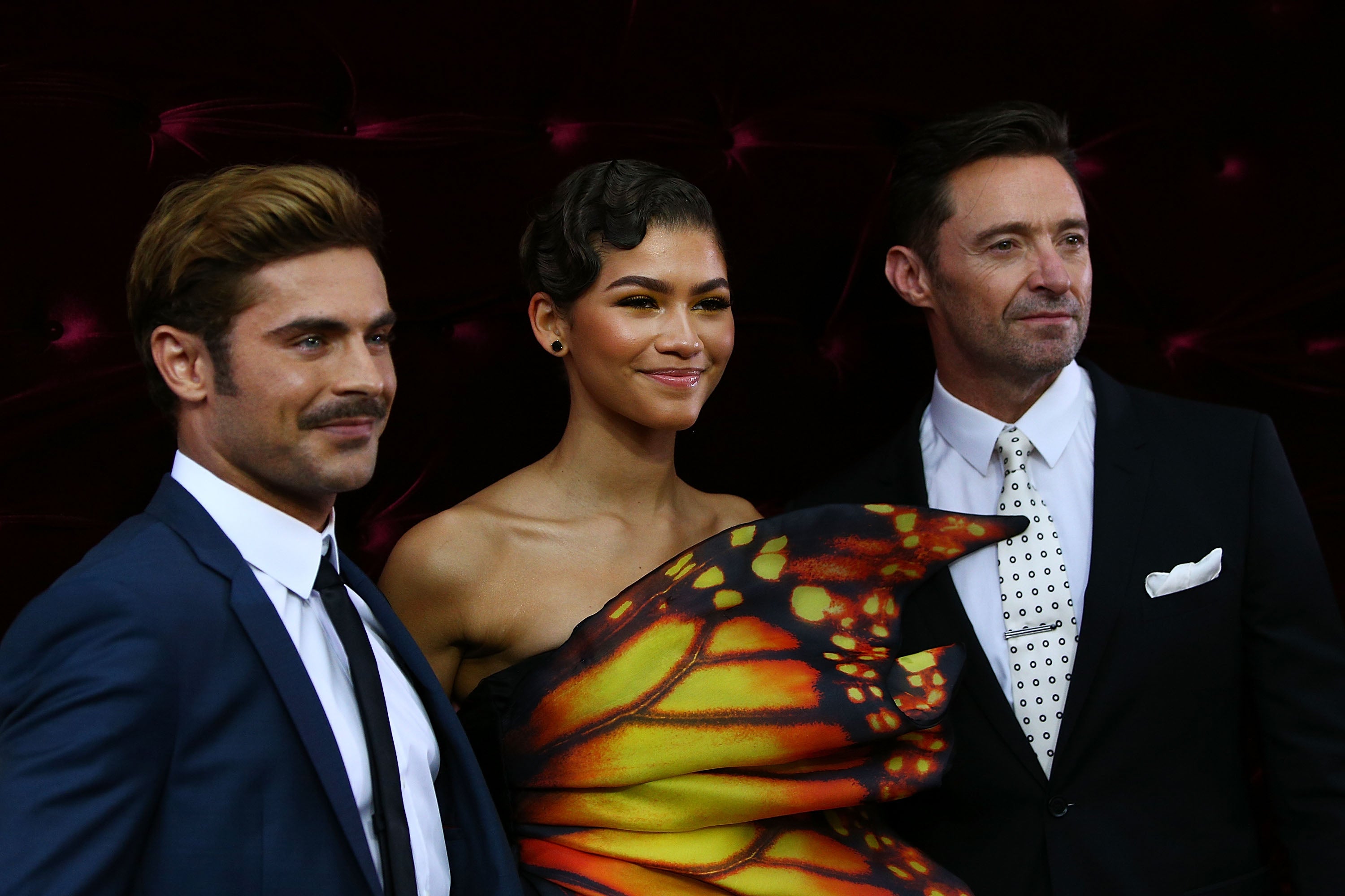 The 2017 film featured Zac Efron (left), Zendaya (centre) and Hugh Jackman (right)