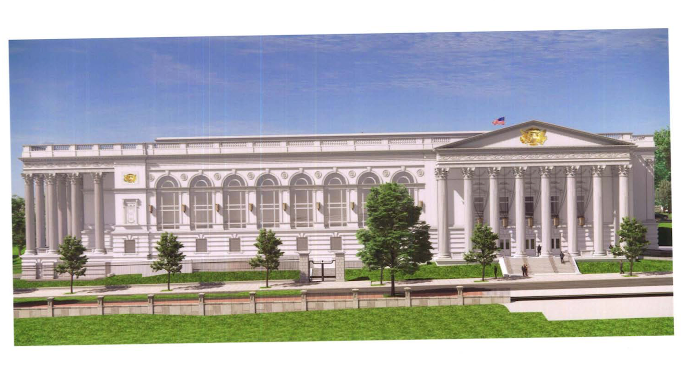 New rendering shows Trump’s ballroom - complete with gold seals (Supreme Court)