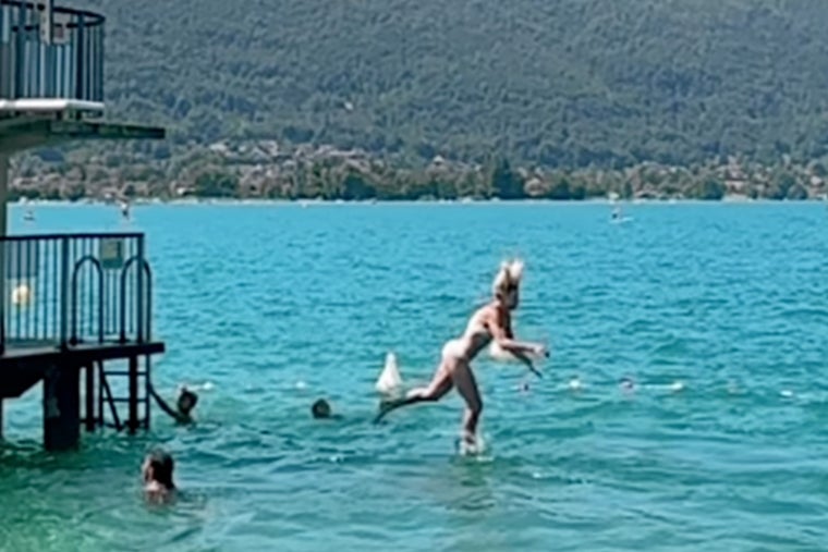 The former Team GB star also showed the clip of ther tumble