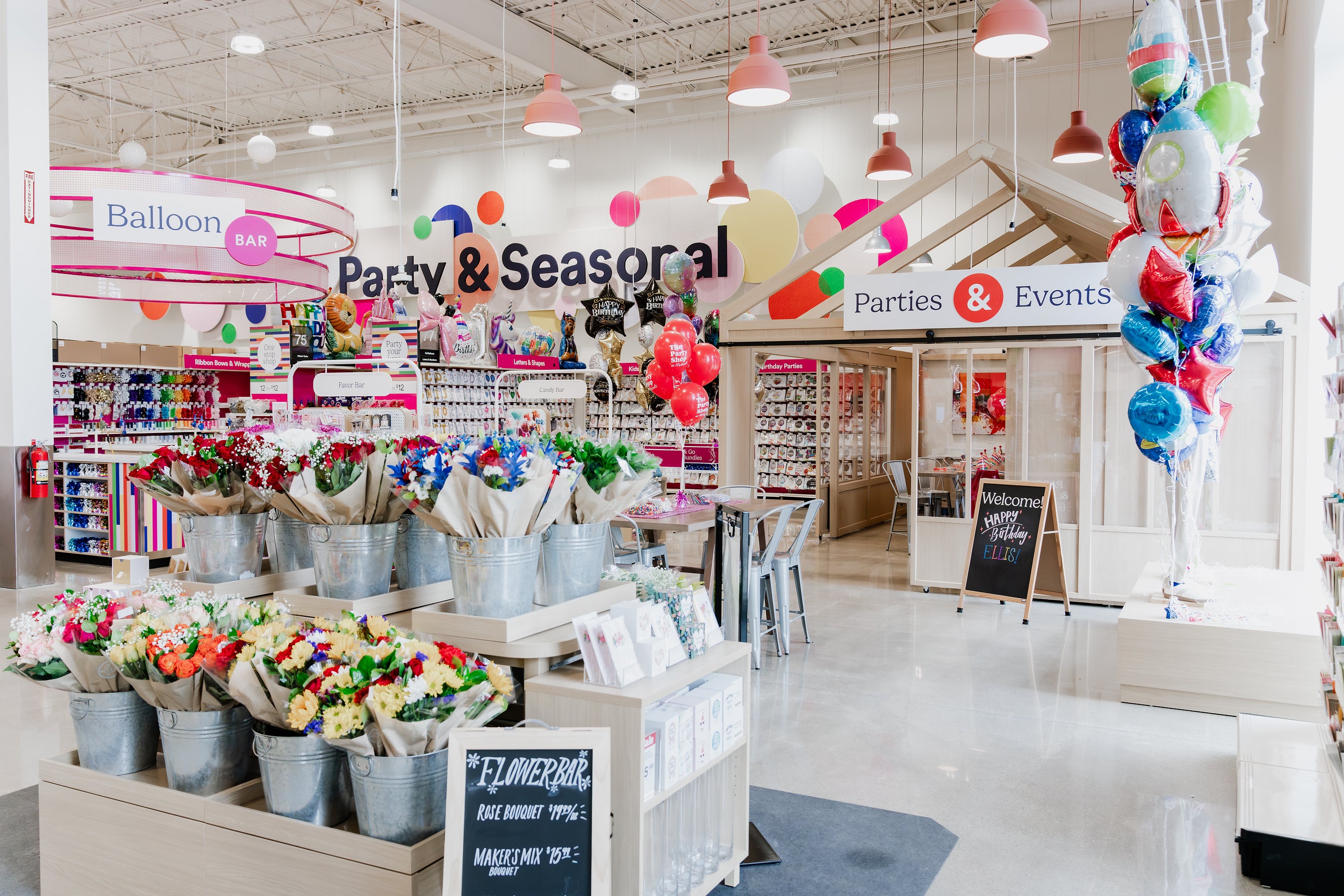The store's Party Shop is also expanding with more products, a balloon bar and a space for birthday parties, classes and community events
