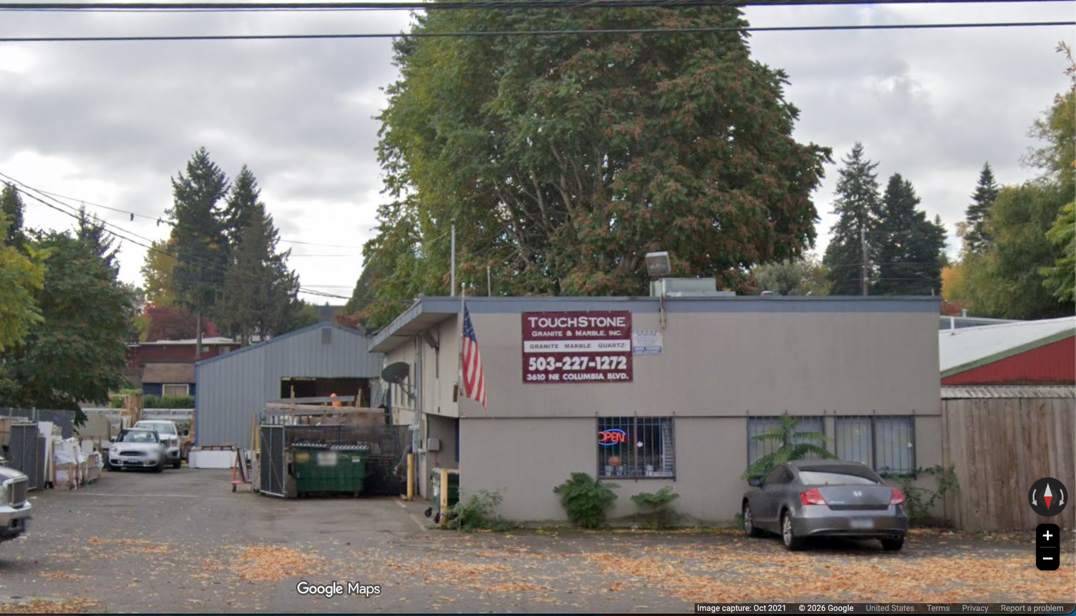 Touchstone Granite & Marble Inc in Portland, Oregon. Kenneth Voyles is suing the company and its owner, James Grant, after he was shot during a break-in