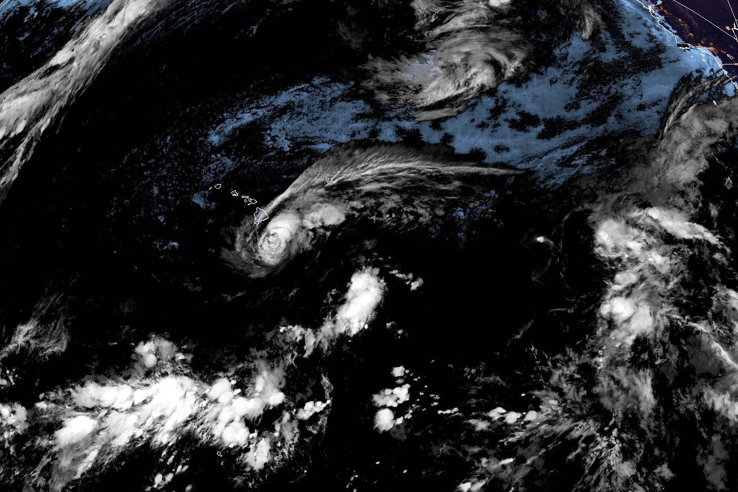 Tropical Storm Lala over the Pacific Ocean near Hawaii on Saturday