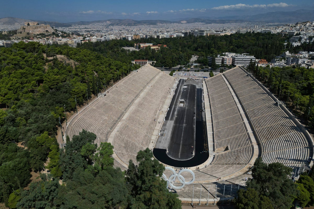Athens is cleaning its all-marble Olympic stadium for the first time in more than a century Athens is cleaning its all-marble Olympic stadium for the first time in more than a century