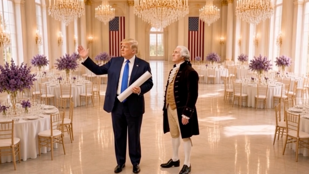 President Donald Trump shared a bizarre AI-generated video of himself and George Washington on Truth Social