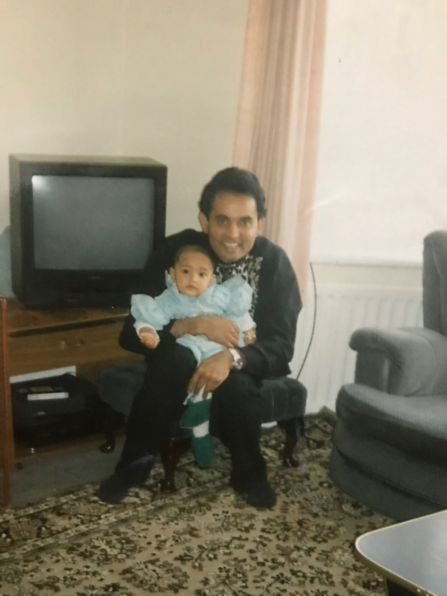 Zahida with her father as a child
