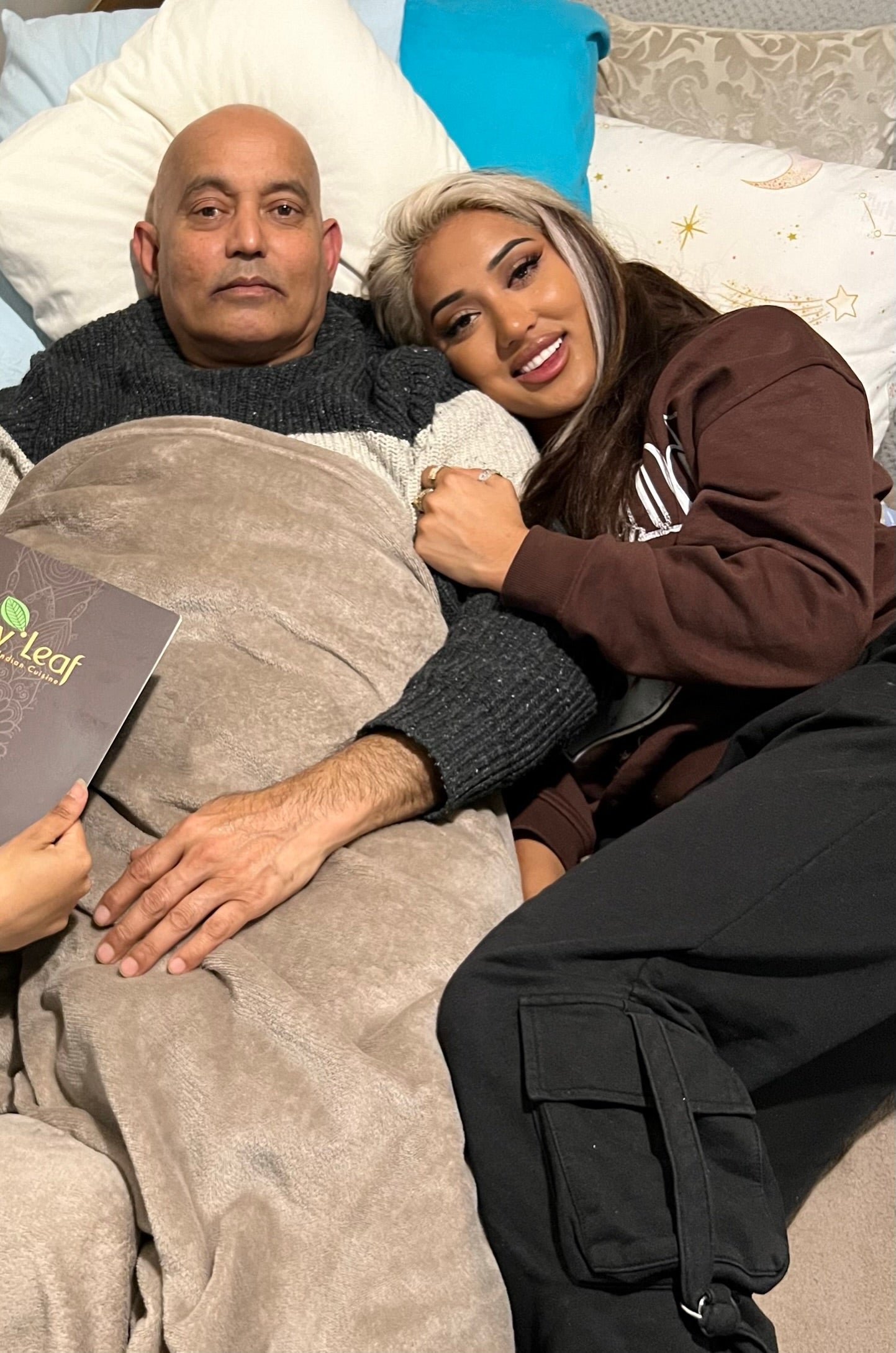 Zahida with her father while he was ill