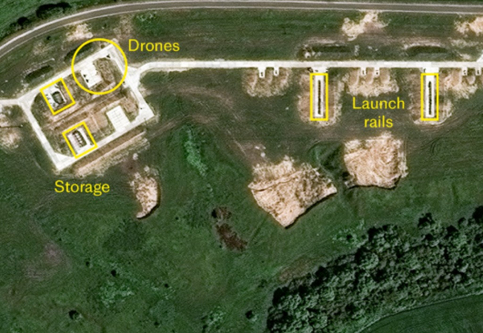 Asovitsa-Ashelok was identified as a drone launch and storage base