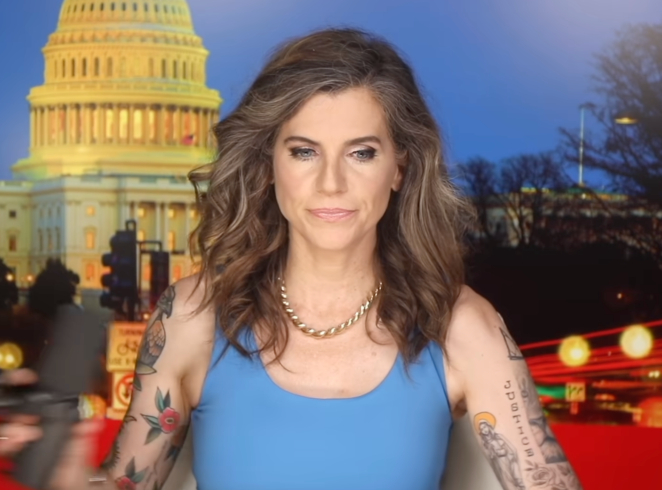 South Carolina Representative Nancy Mace showed off a tattooed look in a new YouTube video