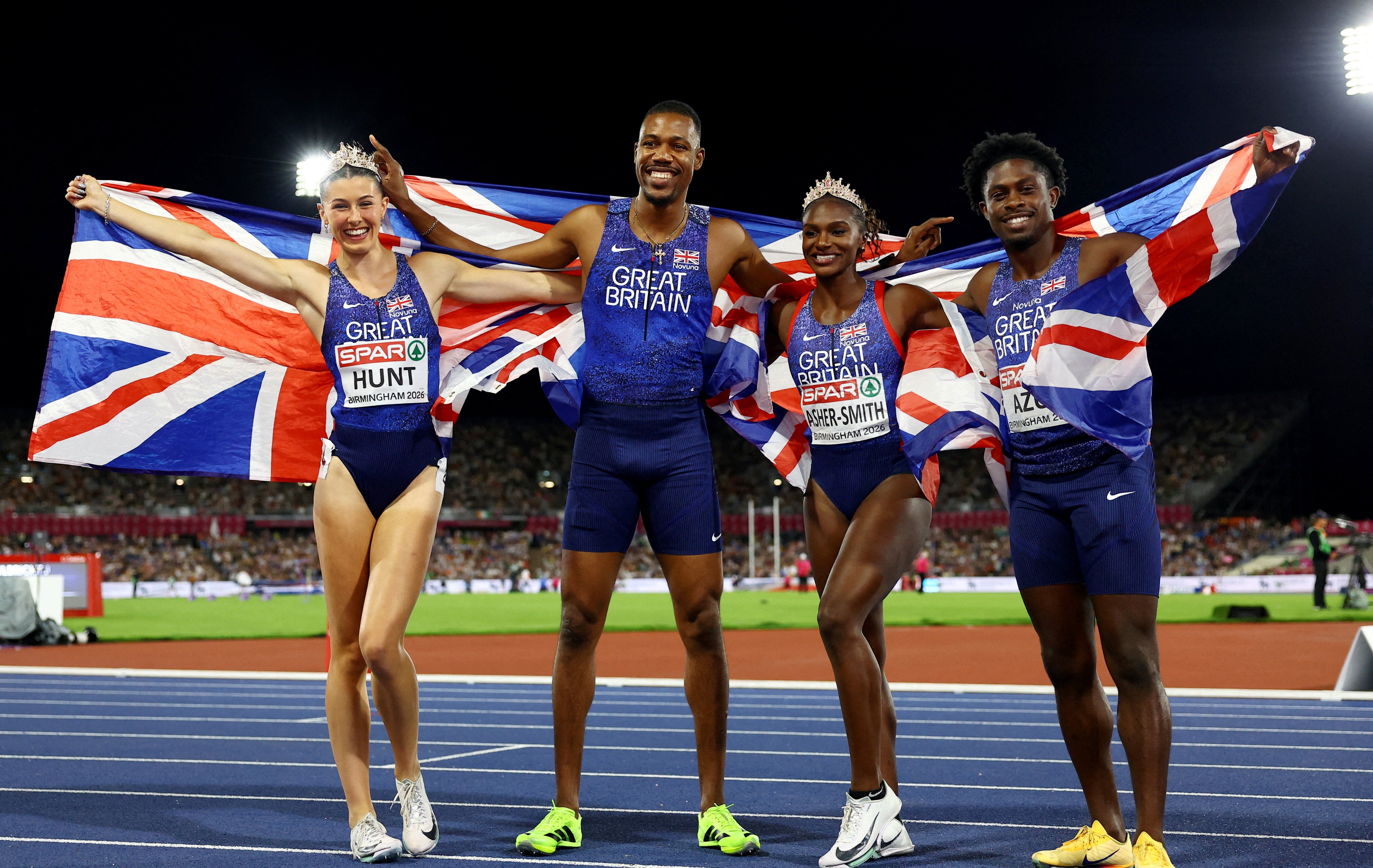 GB won the new mixed 4x100m relay in a European record time