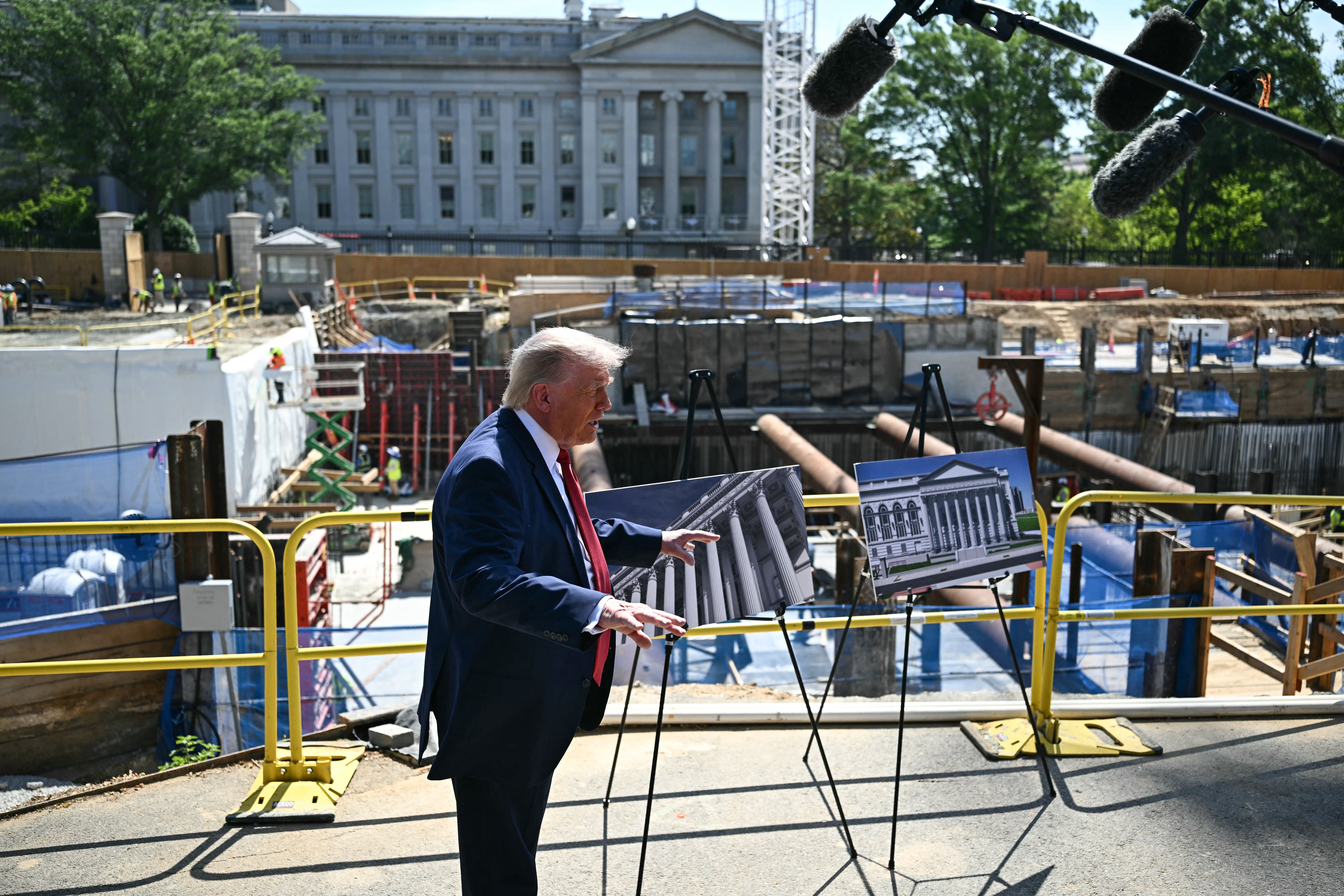 Bream’s show used footage of the White House ballroom construction from mid-May. At the time Trump held a press conference outside of the construction site to brag about the ongoing changes to the Whtie House