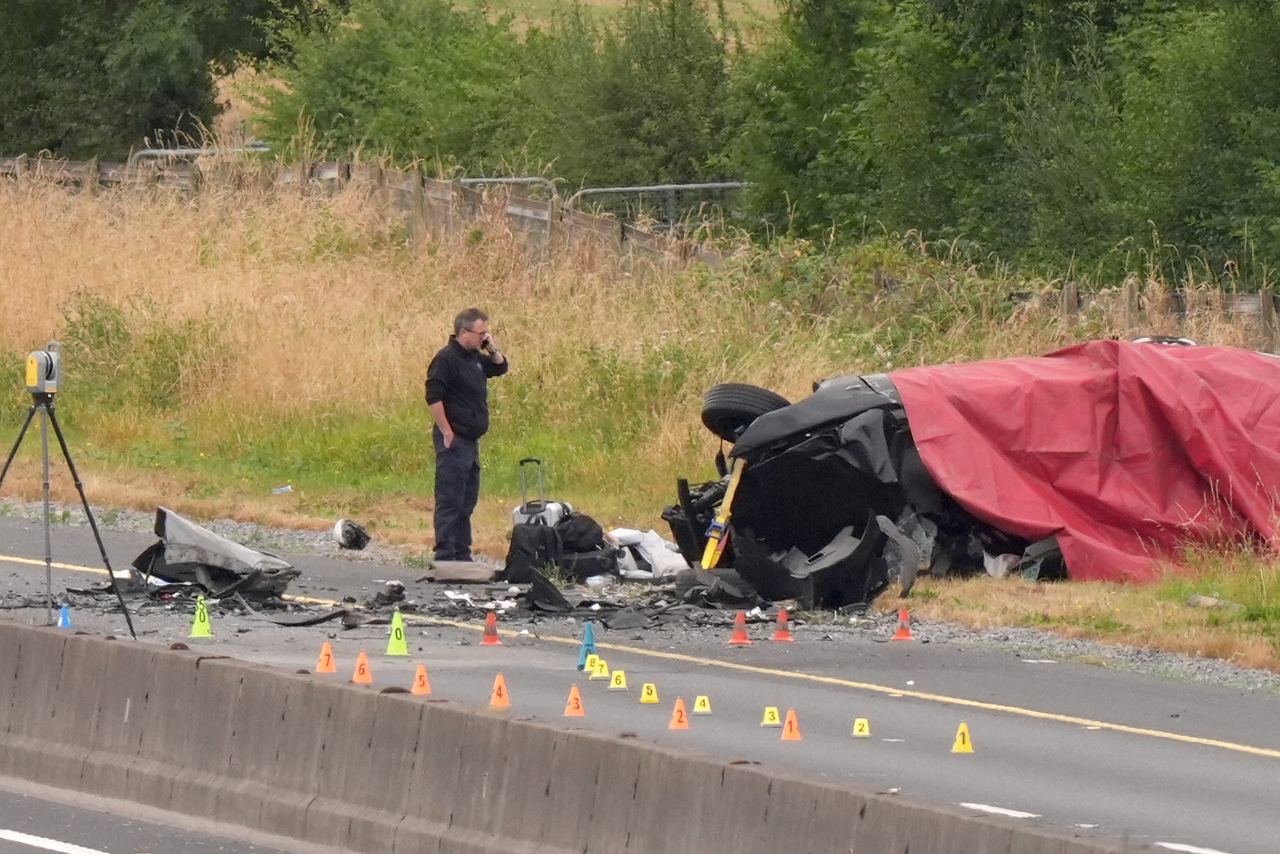 The scene of the crash in Co Kildare