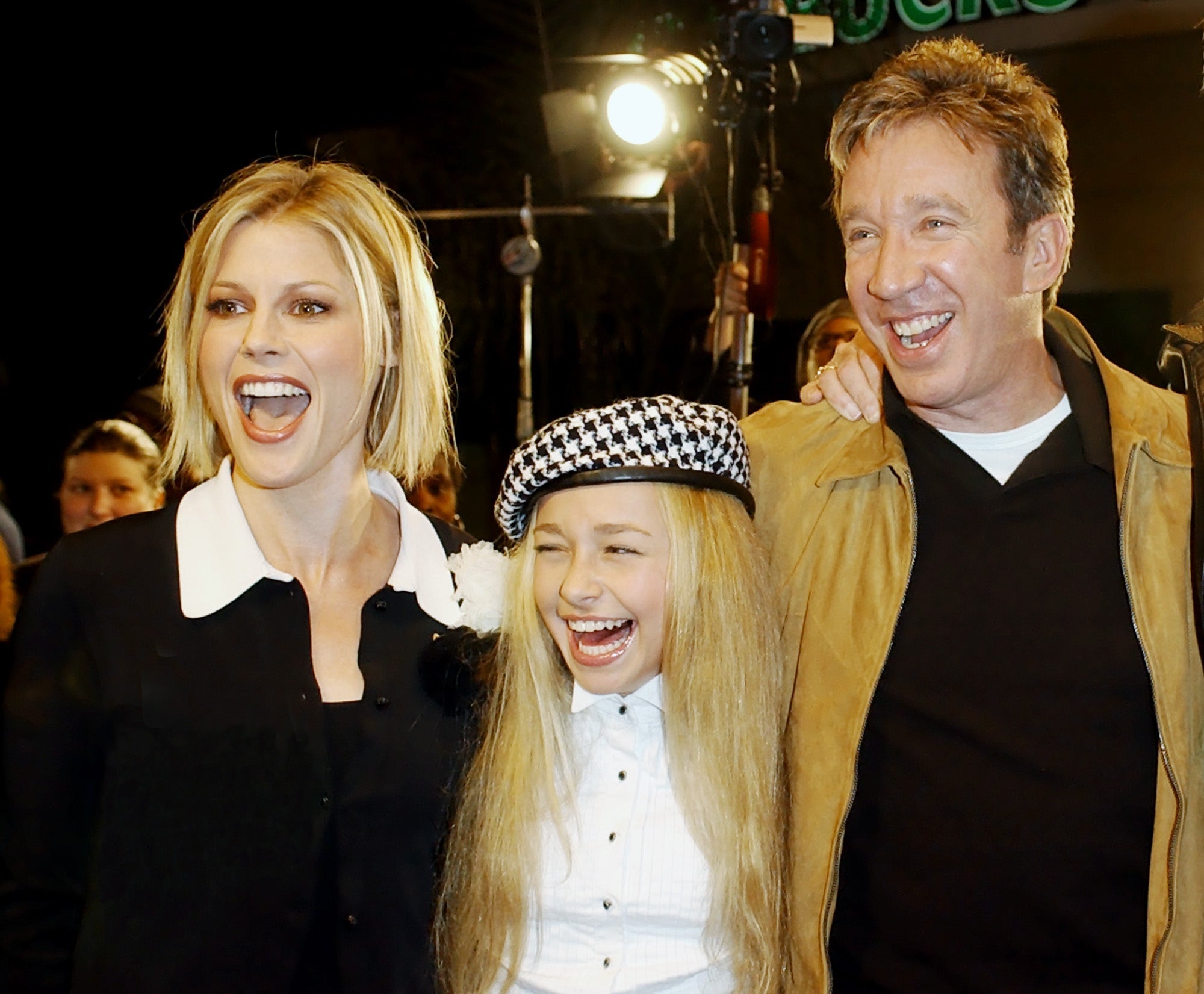 Hayden Panettiere (centre) with fellow cast members from the film ‘Joe Somebody’ Julie Bowen and Tim Allen to the film's premiere in the Westwood Village of Los Angeles in 2001 (Copyright 2021 The Associated Press. All rights reserved)