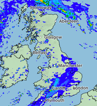 Met Office forecasts rain to hot parts of the UK this week (pictured early hours on Wednesday)