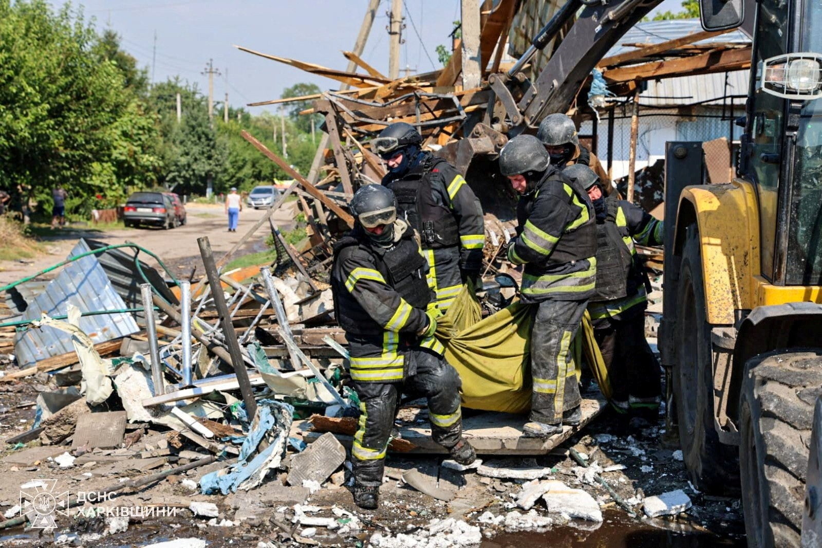 Rescue teams have begun to assess and clear the damage, with president Zelensky vowing to respond to the attack (Reuters)
