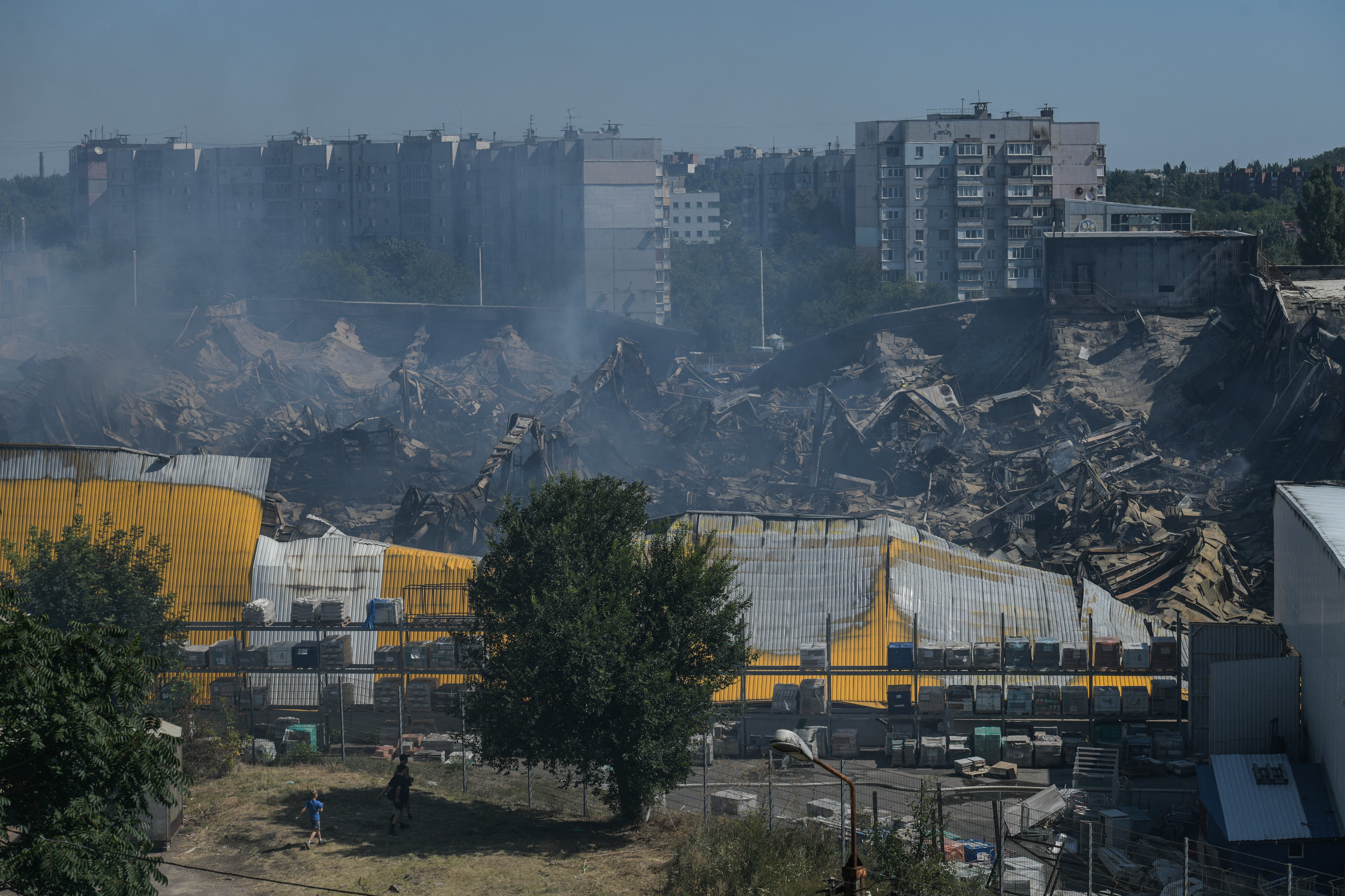 Donetsk, part of Russian-controlled Ukraine after an overnight drone attack on Sunday