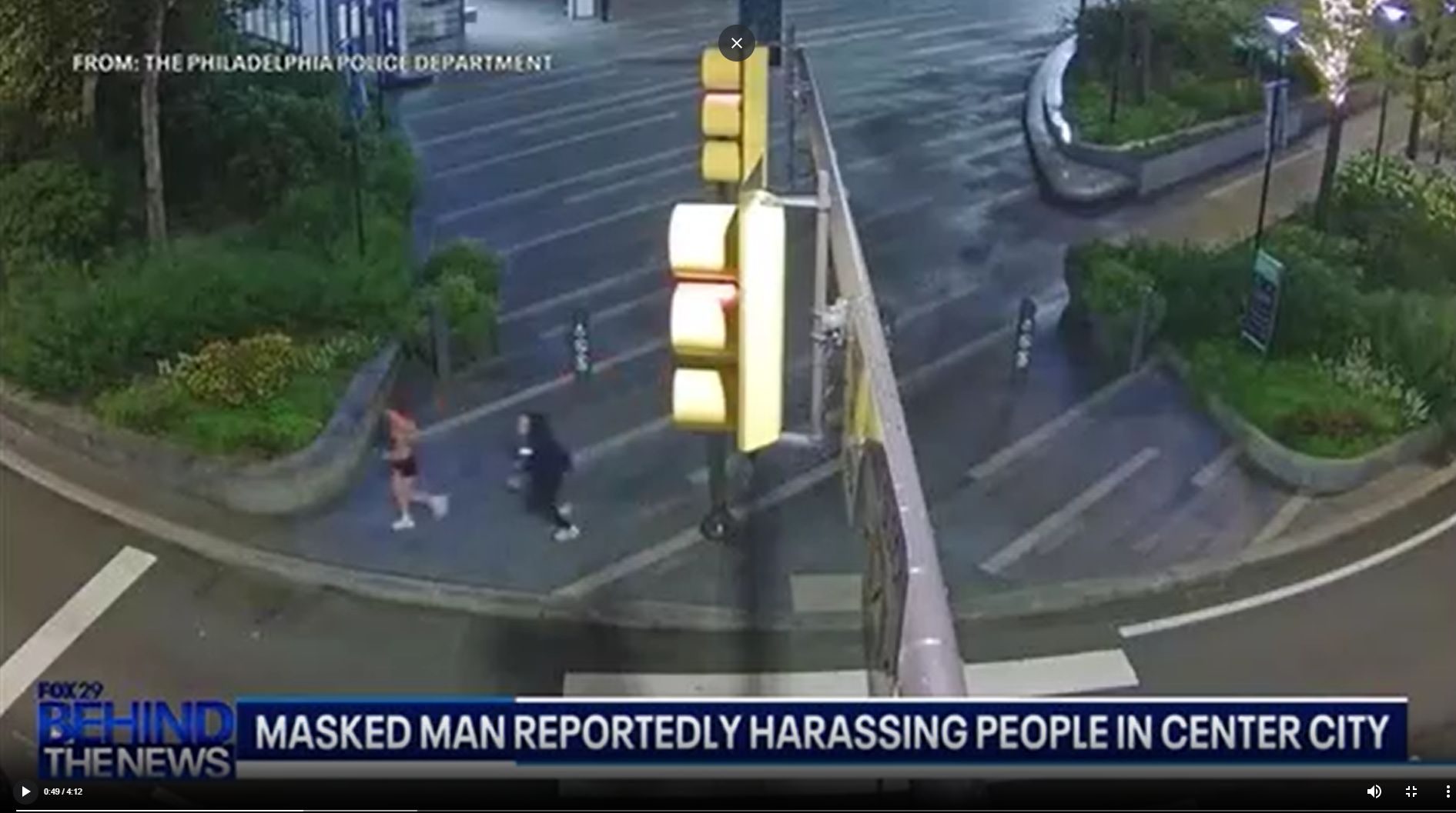 The man was spotted chasing a jogger on a security camera